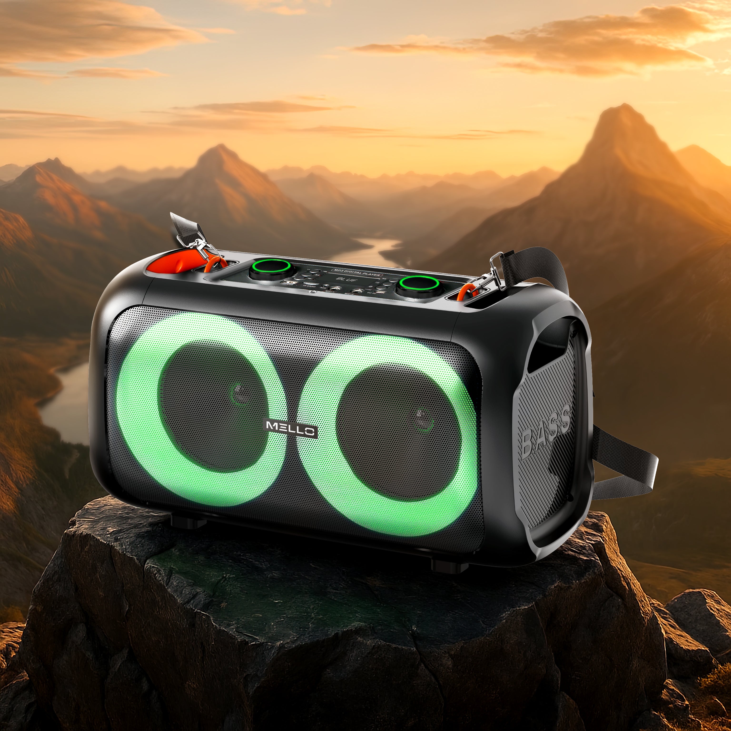 MELLO ORBIT 2 X 6.5" INCH SPEAKER WITH STRAP