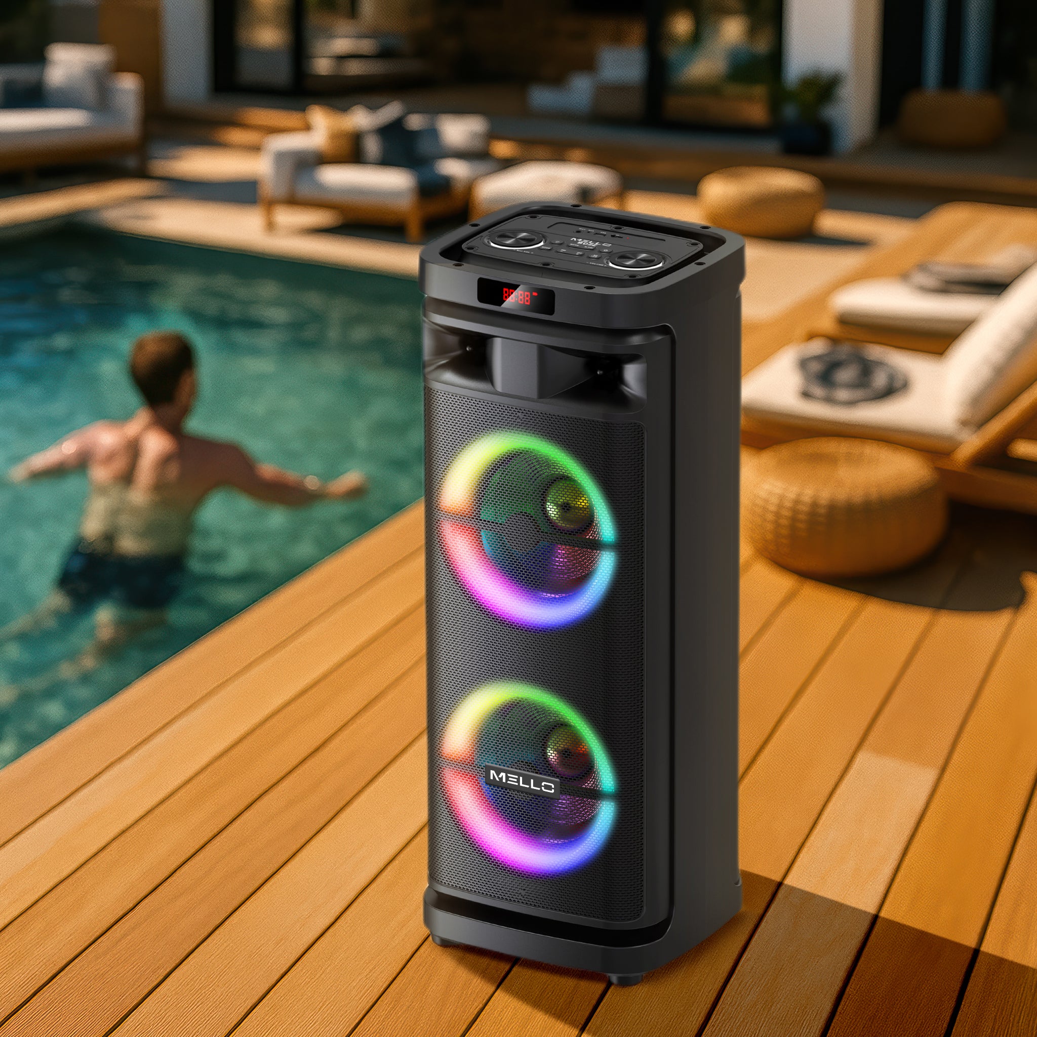 MELLO BUZZ 2 X 10" INCH 3800 WATTS PARTY SPEAKER