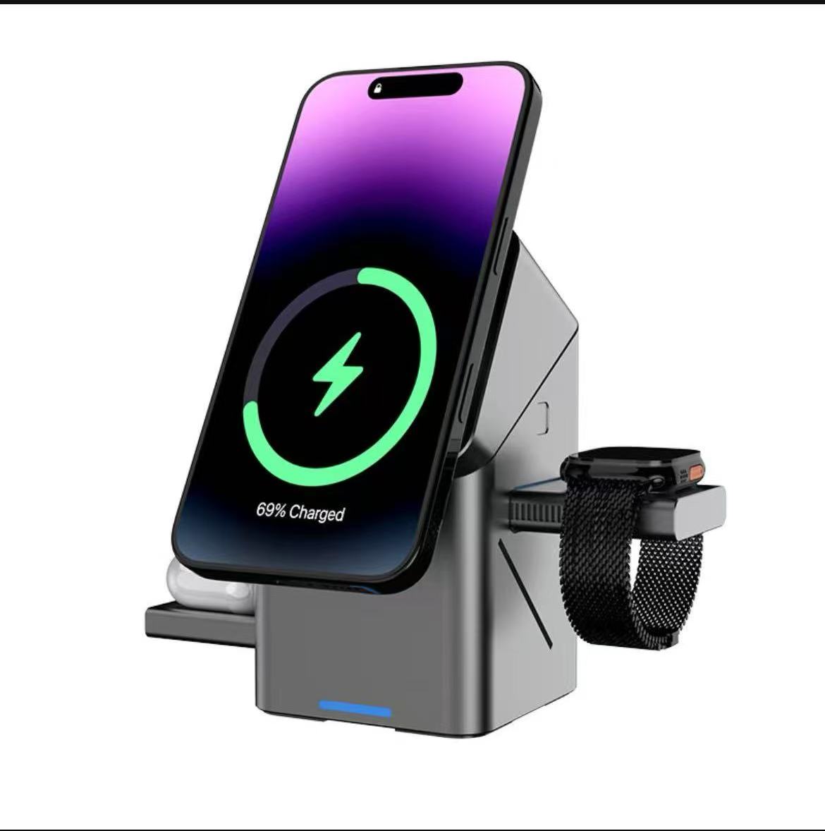 3IN1 MAGNETIC CHARGER GRAY