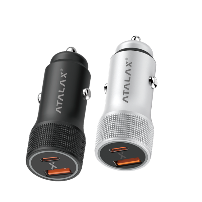 ATALAX SURGEMAX C6 38W DUAL PD/USD CAR ADAPTER WHITE