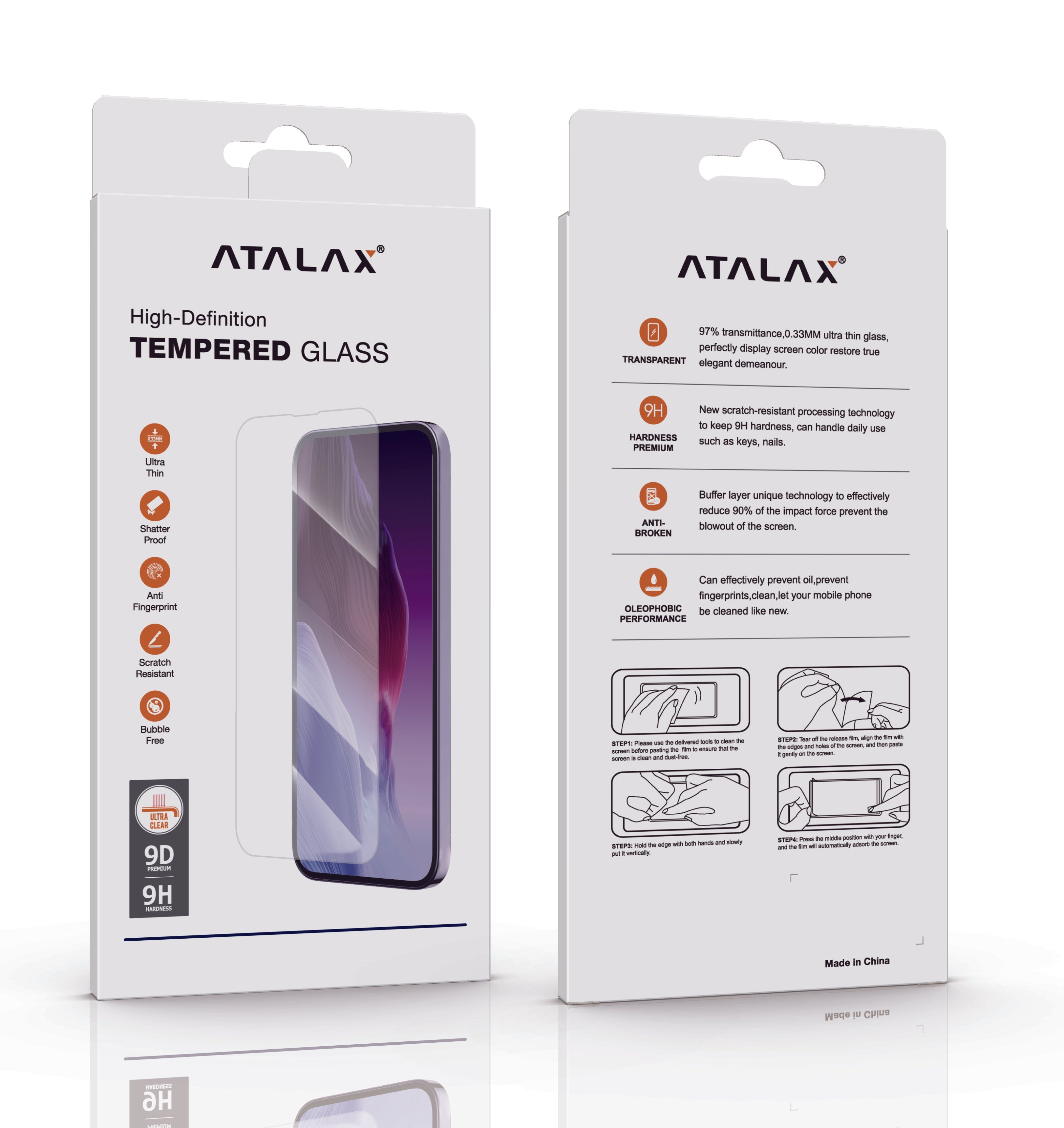 ATALAX IPHONE 16 PLUS TEMPER GLASS CLEAR