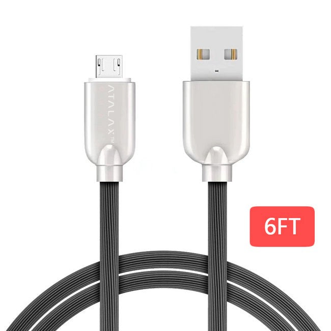 X91 Atalax Zinc Alloy 6Ft Data Cable For V8 Micro