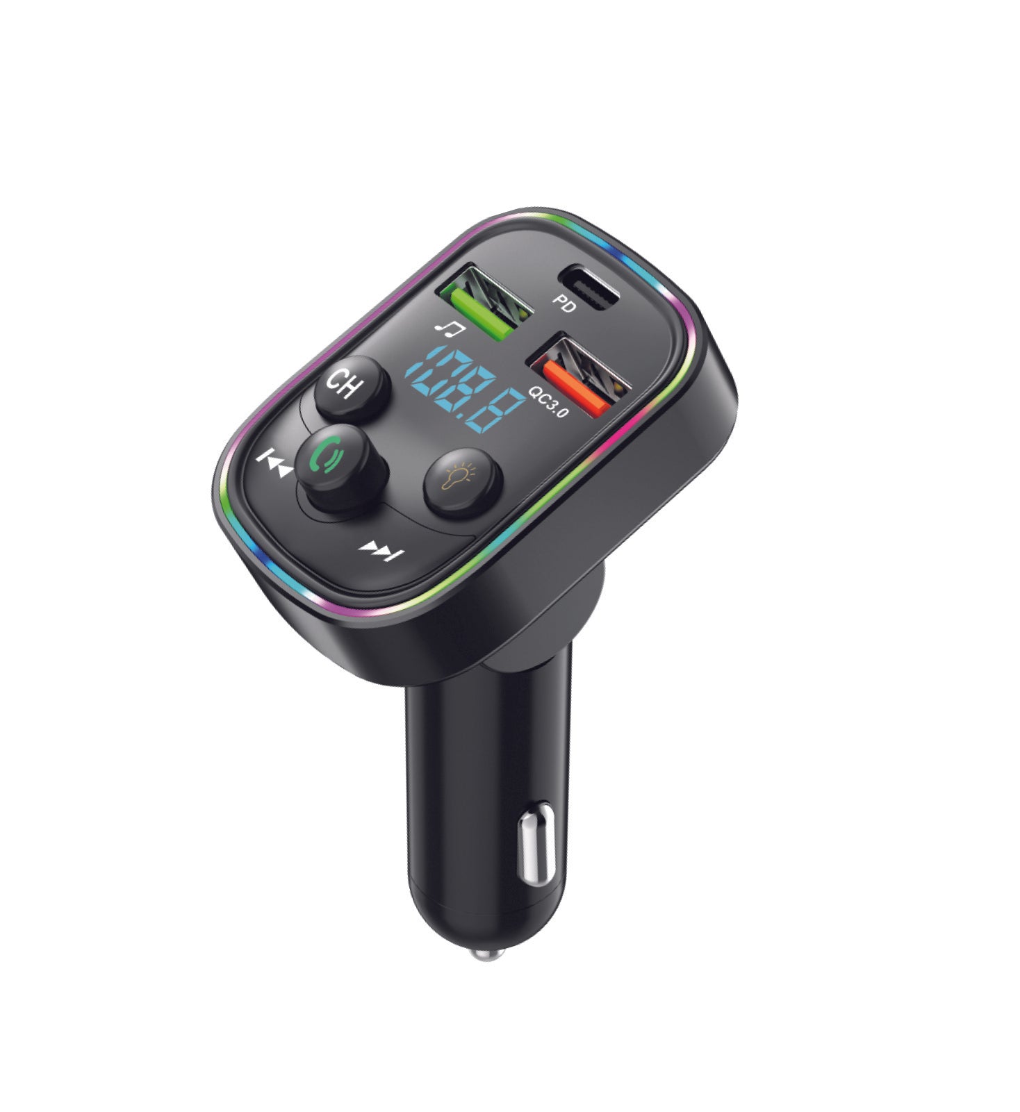 ATALAX SURGEMAX F5 DUAL USB/PD FM TRANSMITTER BLACK