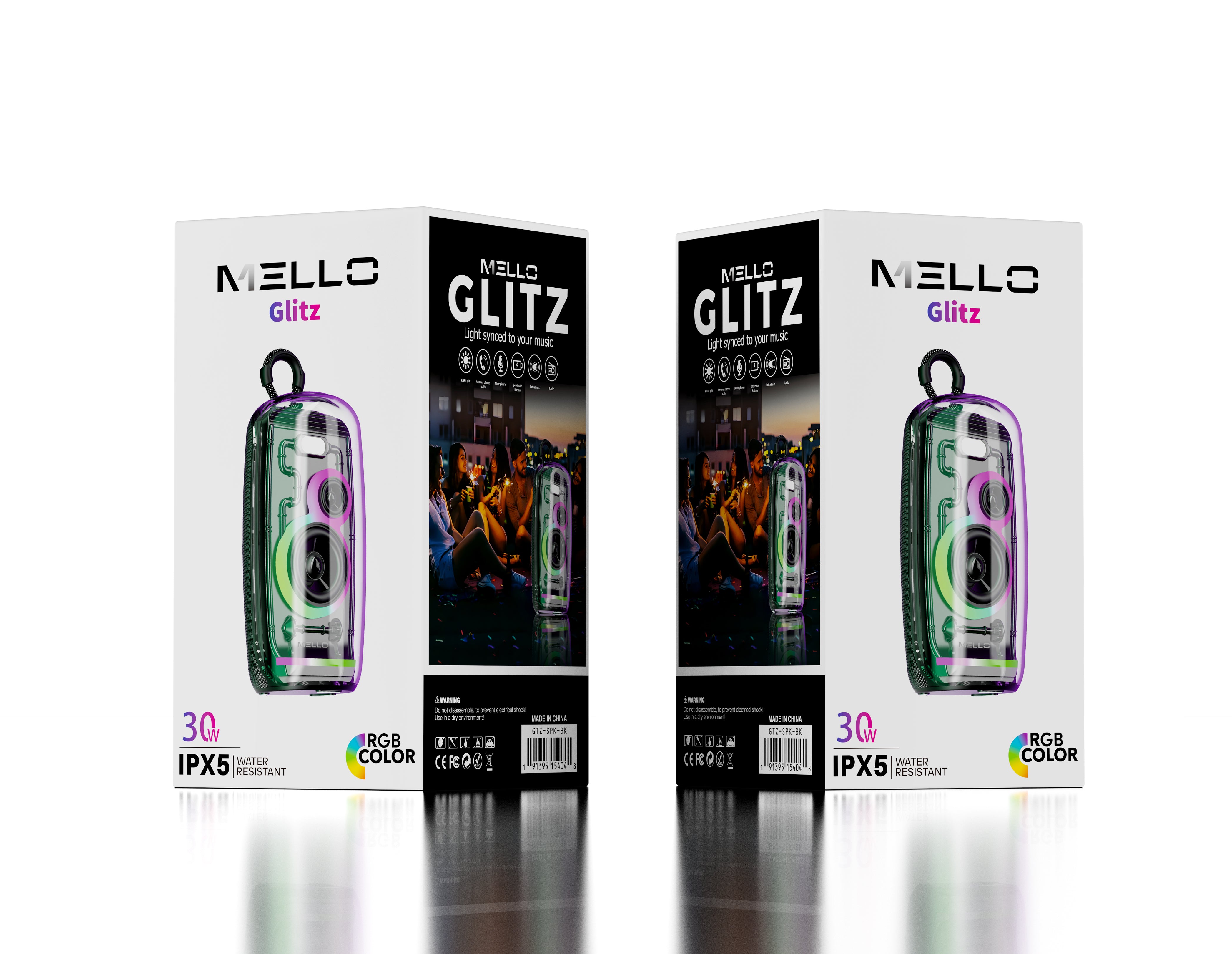 MELLO GLITZ 30 WATTS IPX5 PORTABLE SPEAKER