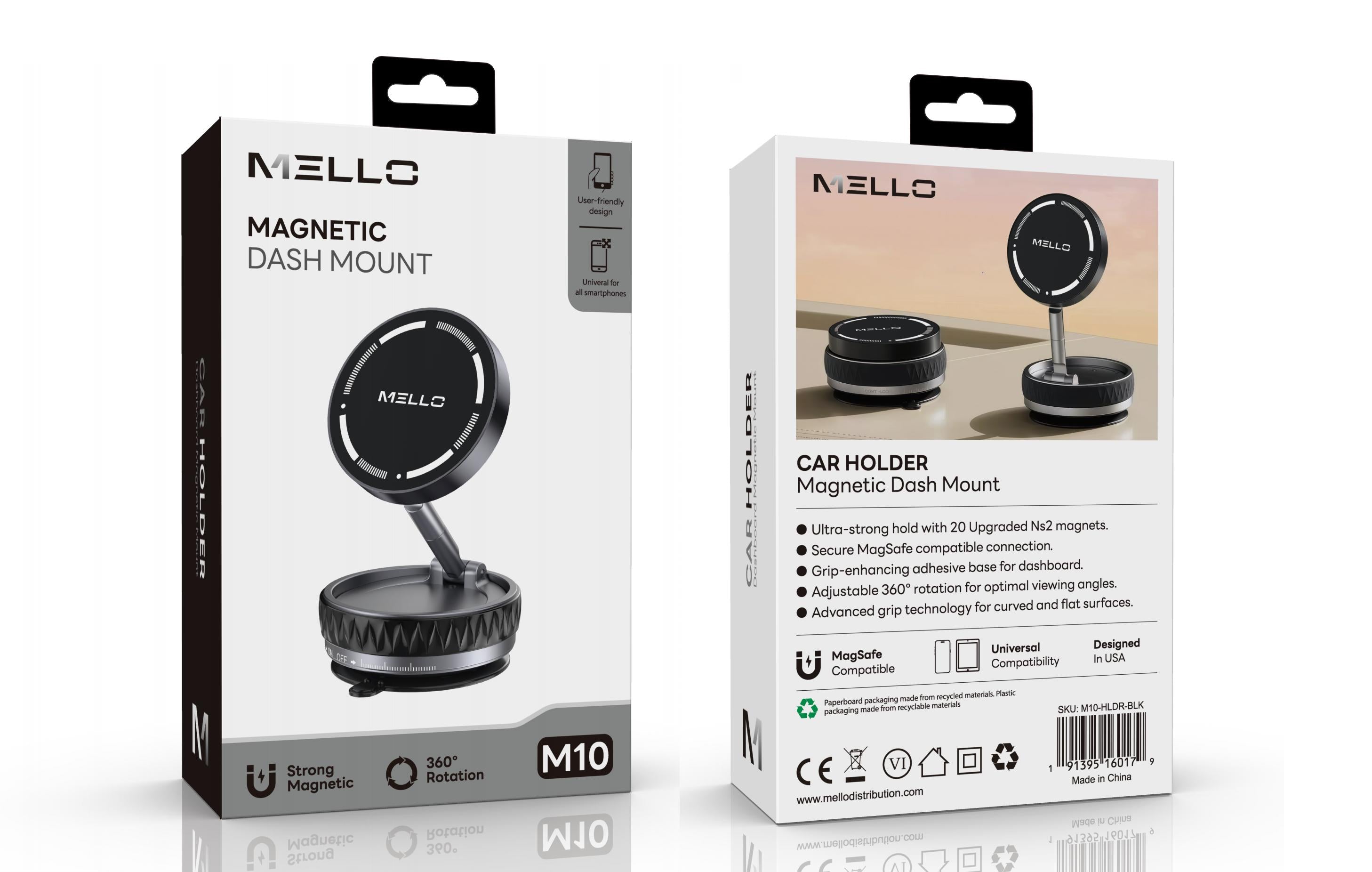 MELLO M10 MAGNETIC DASH MOUNT BLACK