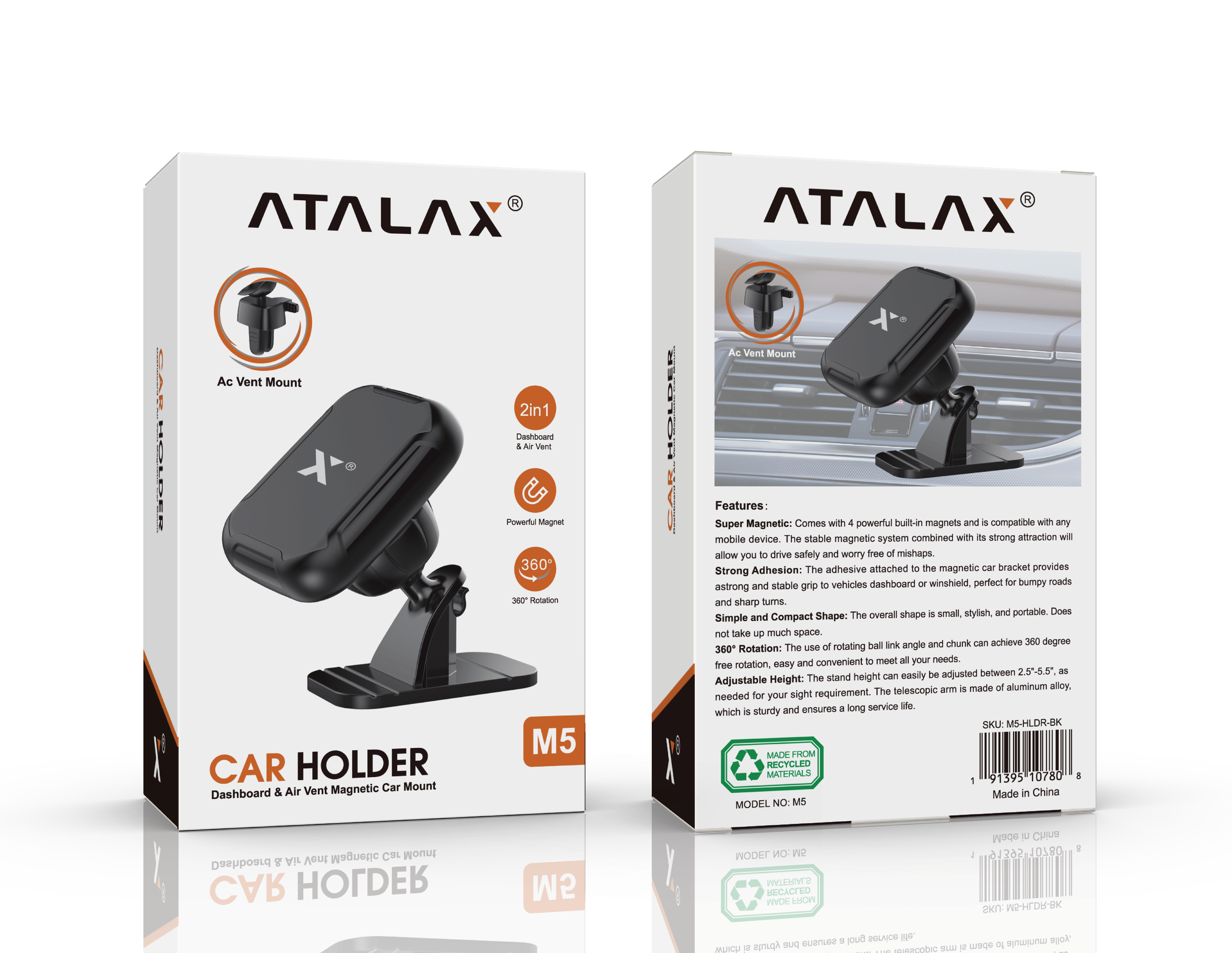 ATALAX M5 2IN1 MAGNETIC UNIVERSAL CAR HOLDER