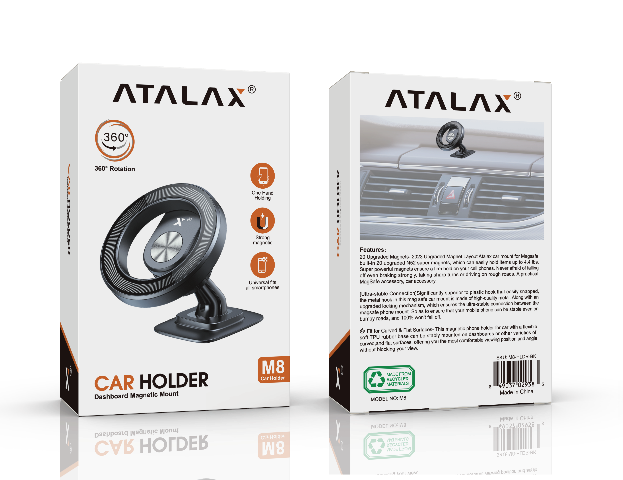 ATALAX M8 MAGNETIC UNIVERSAL CAR HOLDER