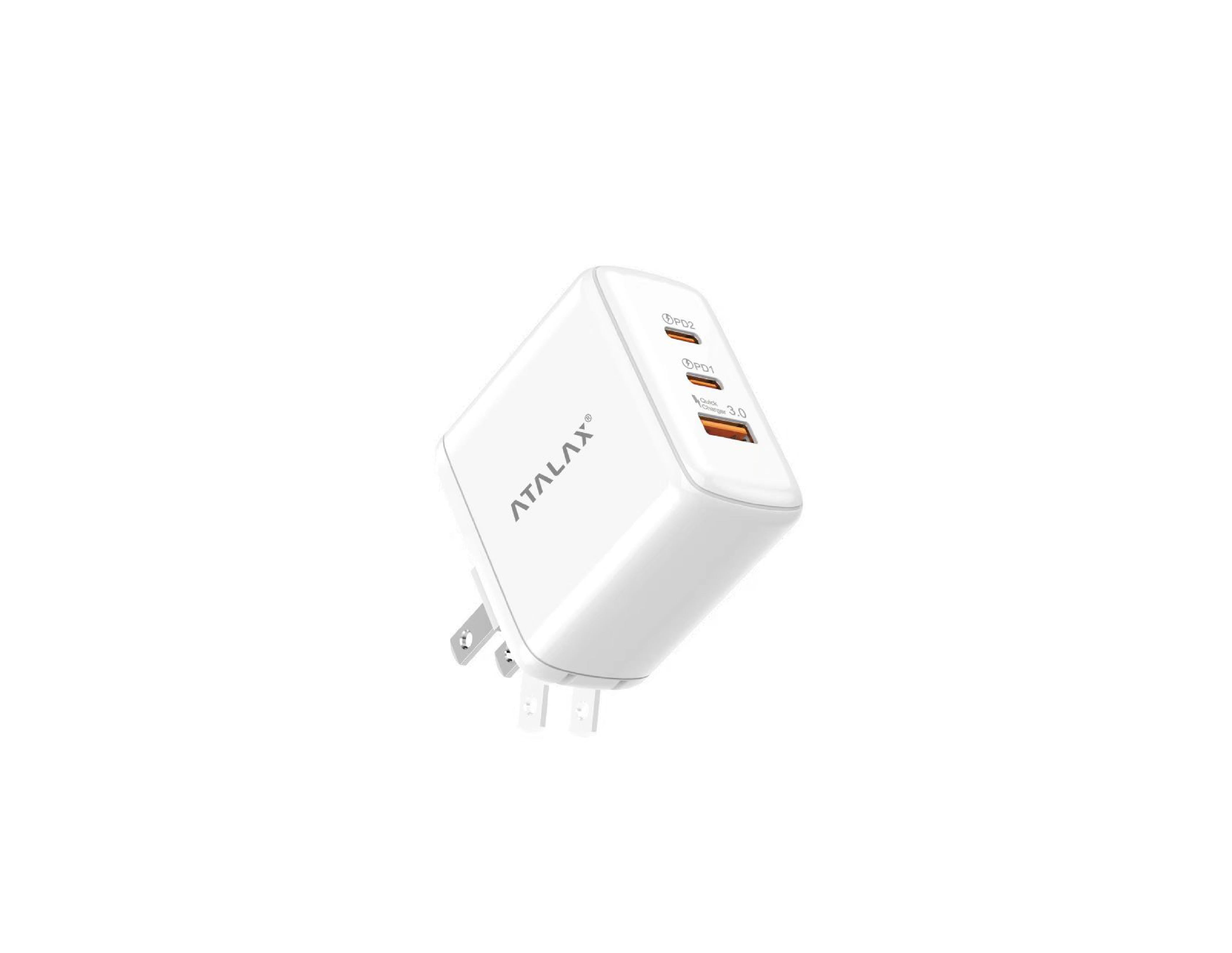 ATALAX SURGEMAX X12 65W DUAL PD/USB WALL ADAPTER WHITE