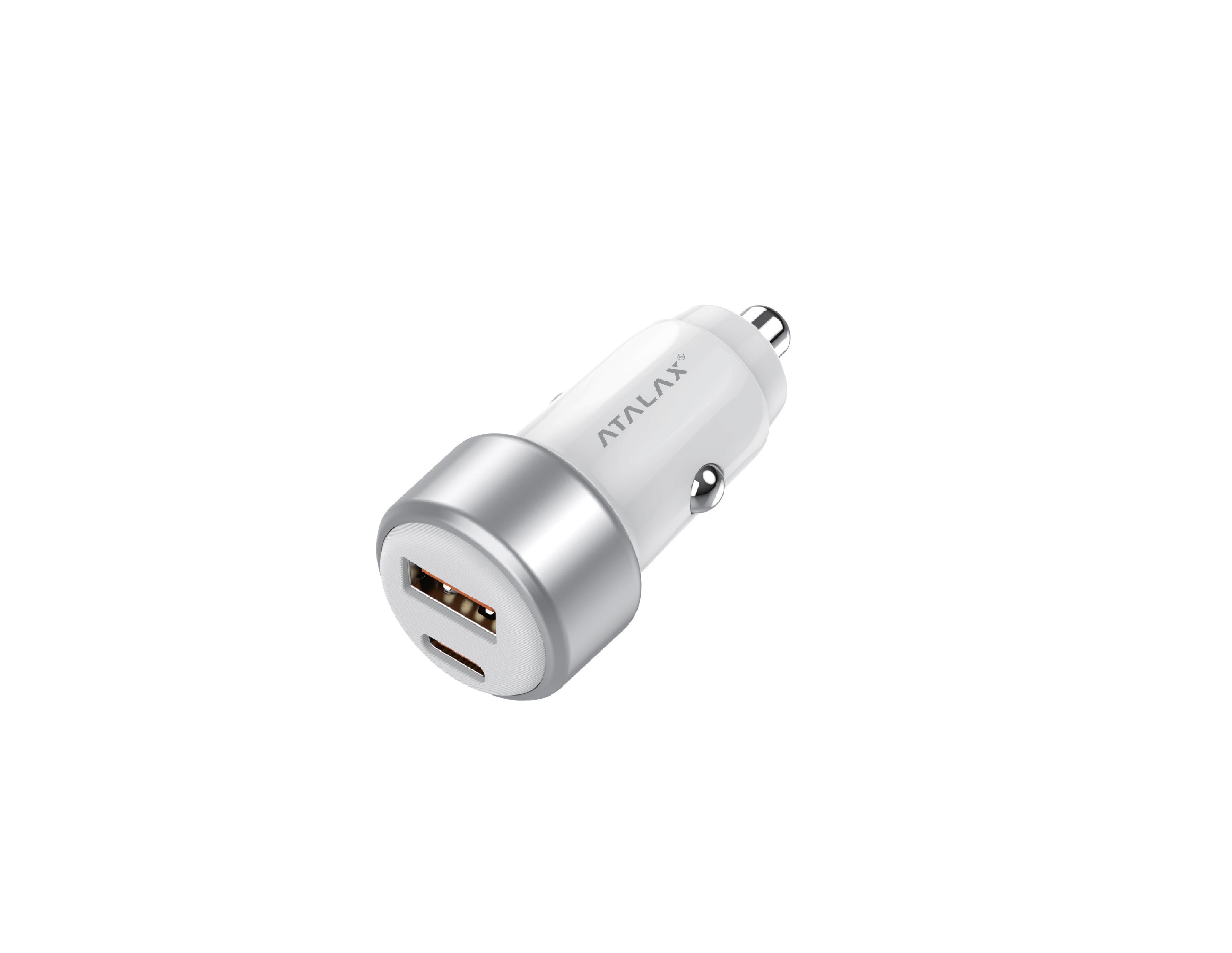 ATALAX SURGEMAX C10 65W PD/USB CAR ADAPTER WHITE