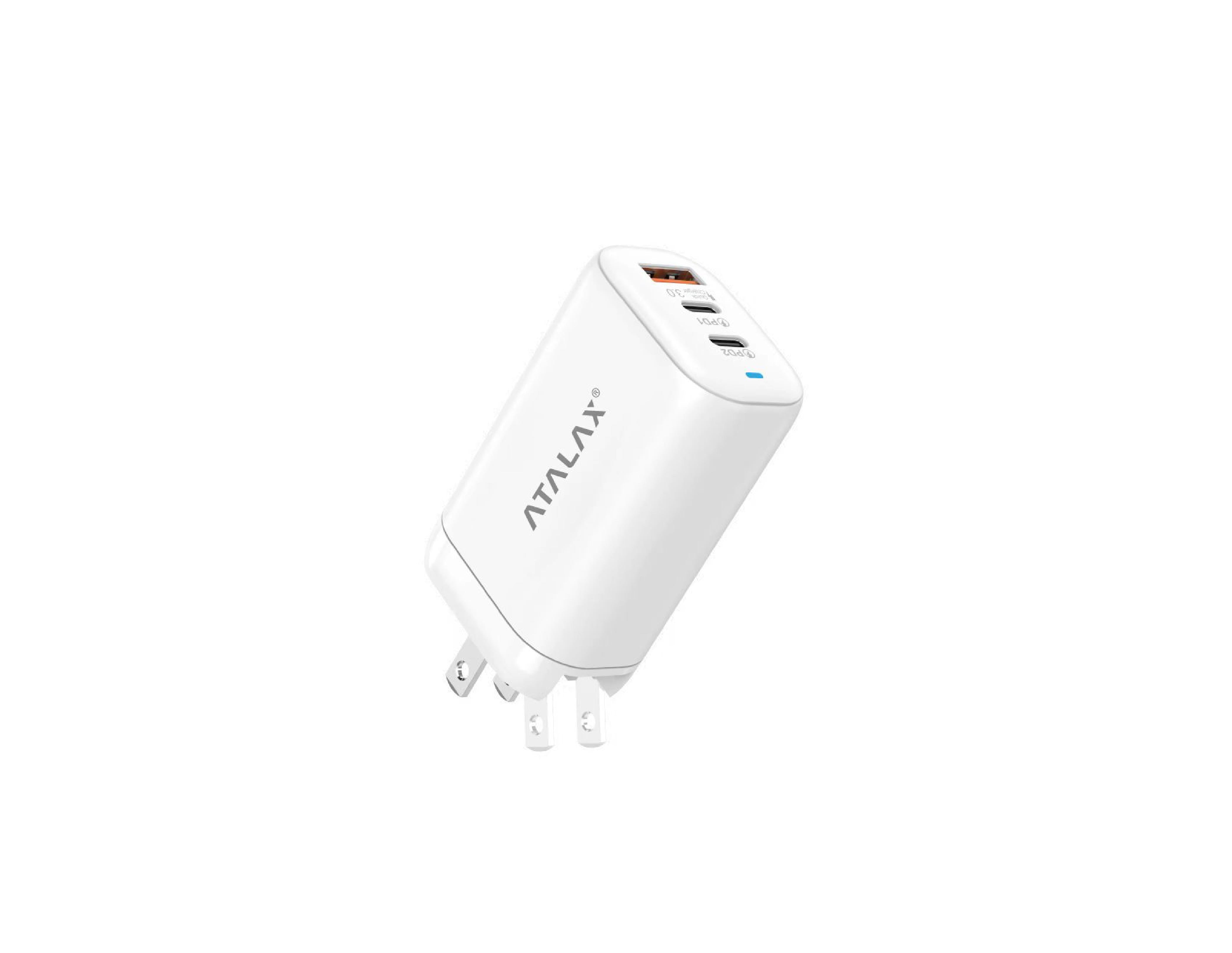 ATALAX SURGEMAX X13 45W DUAL PD/USB WALL ADAPTER WHITE