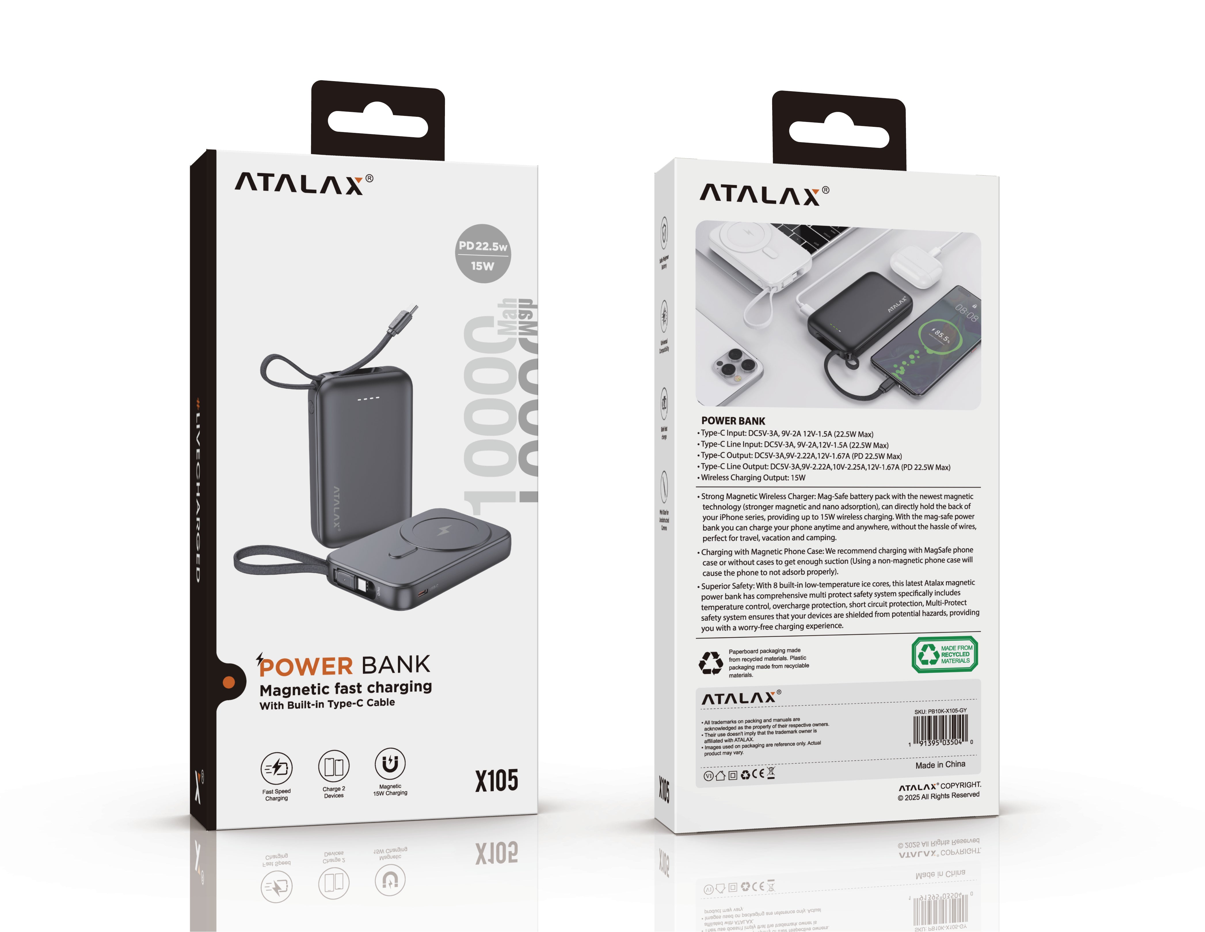 X105 MAGNETIC FAST CHARGING POWER BANK