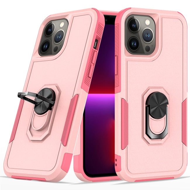 Thick Hybrid With Metal Ring Stand Case For Moto G Play 2023