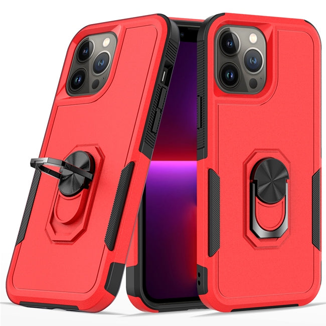 Thick Hybrid With Metal Ring Stand Case For Moto G Play 2023