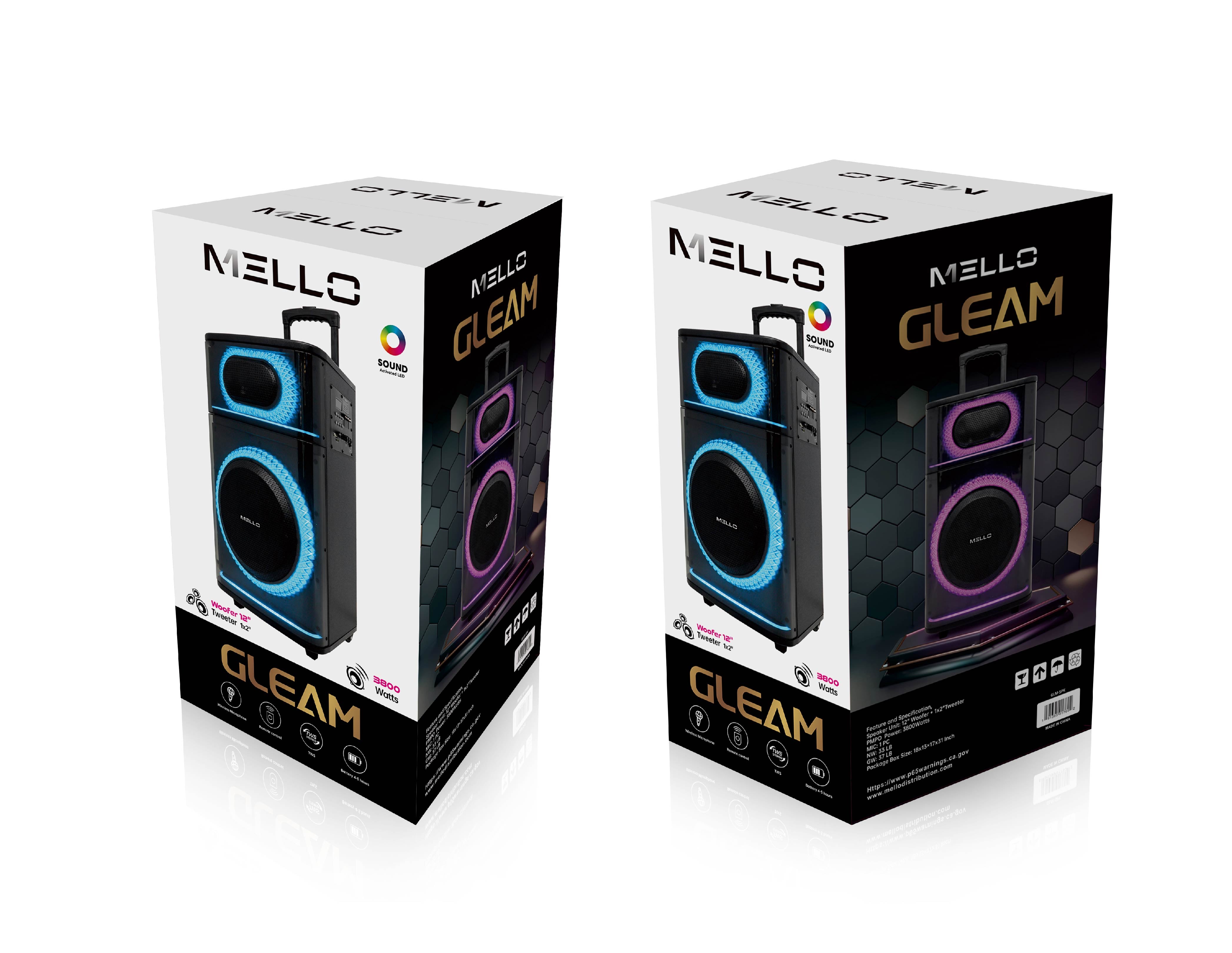 MELLO GLEAM 12" INCH PARTY SPEAKER