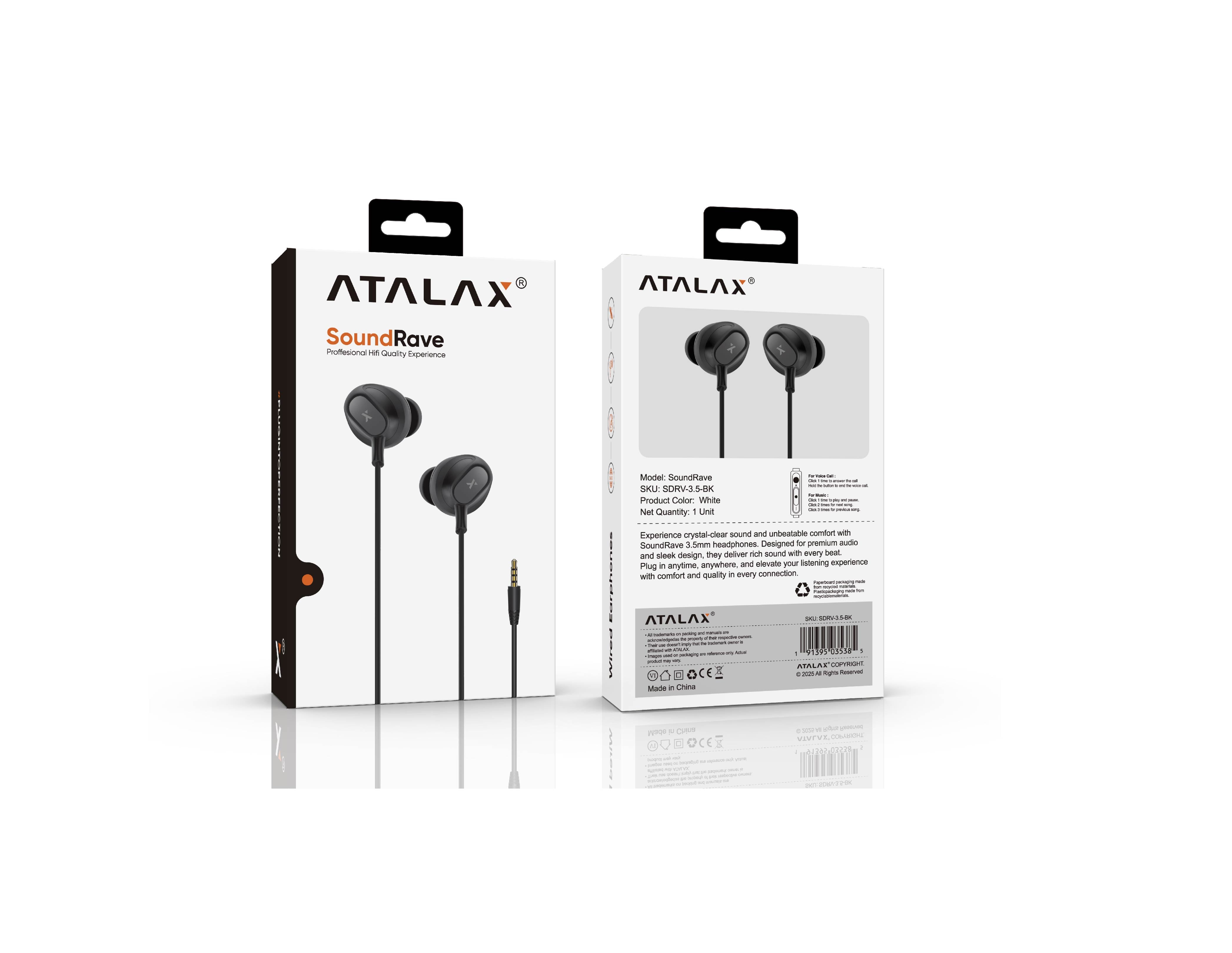 ATALAX SOUNDRAVE 3.5 HANDSFREE BLACK
