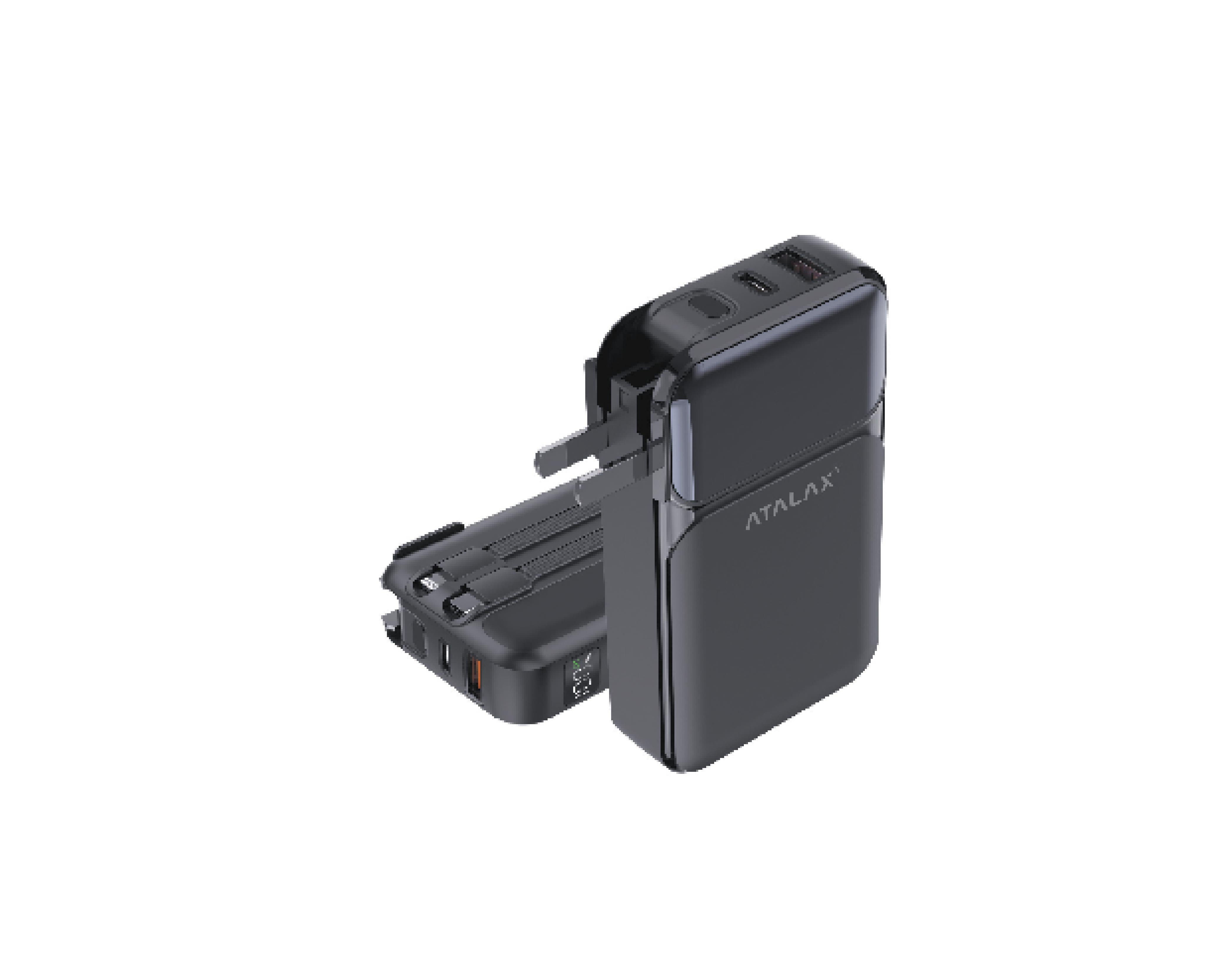ATALAX X107 30W POWER BANK AC WALL ADAPTER 10000 MAh BLACK