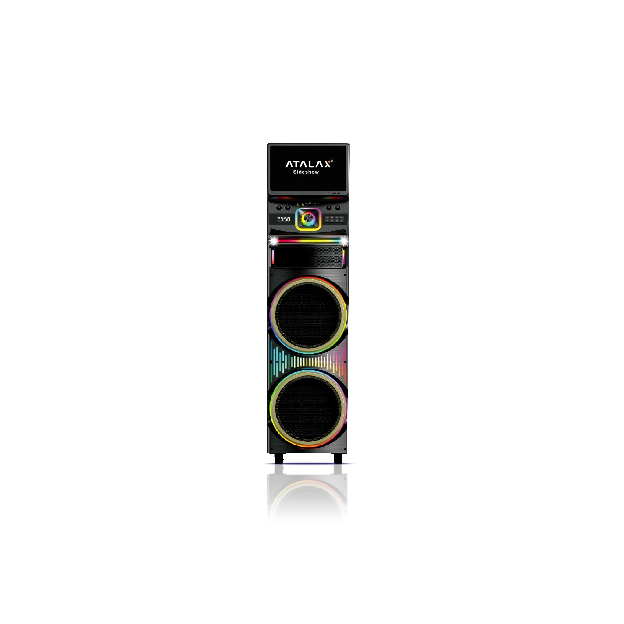ATALAX SIDESHOW 2 X 12" INCH 12000 WATTS WITH 15.4" WIFI TOUCH SCREEN WITH LASER LIGHTS