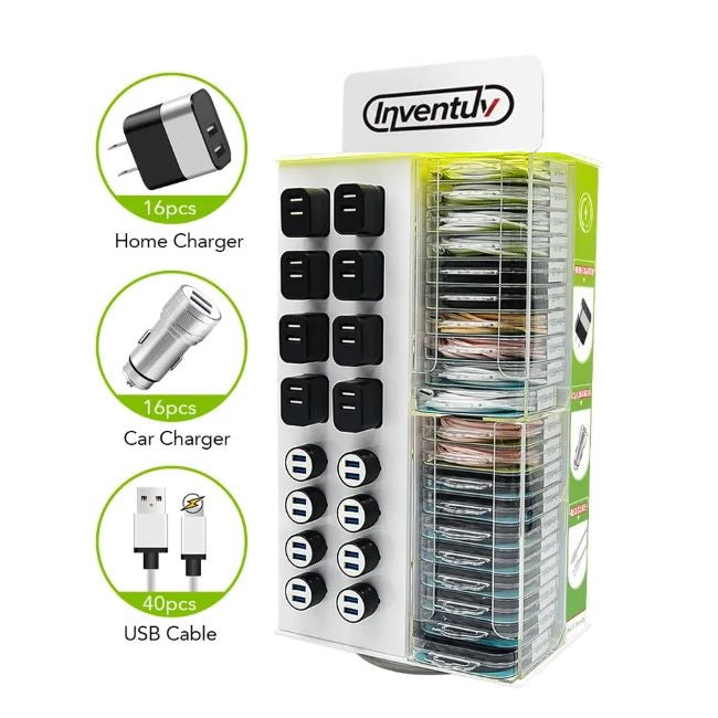 Phone Accessories Display Rack - Counter Top 72 Pcs Display Clear