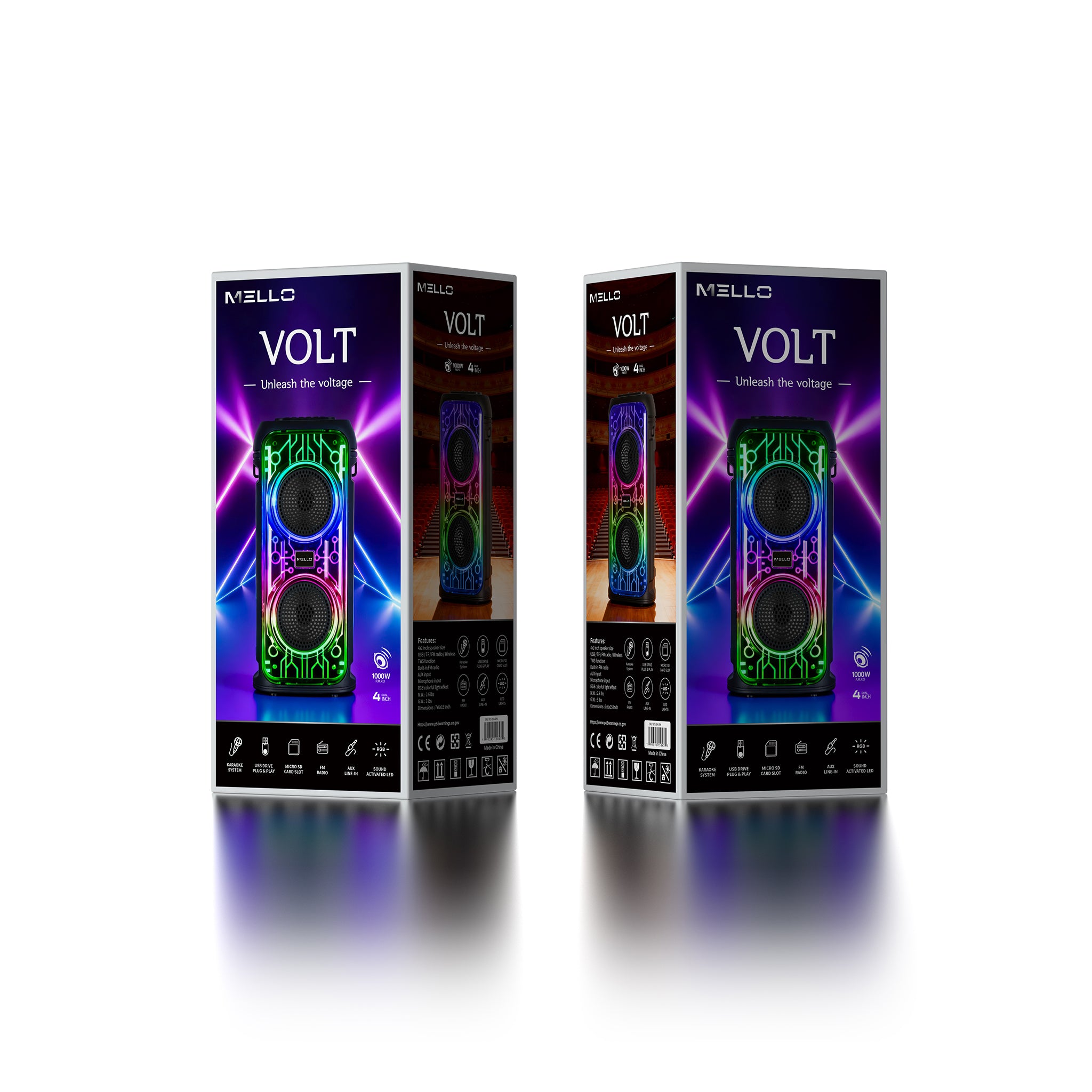 MELLO VOLT 2X4 INCH 1000 WATTS SPEAKER