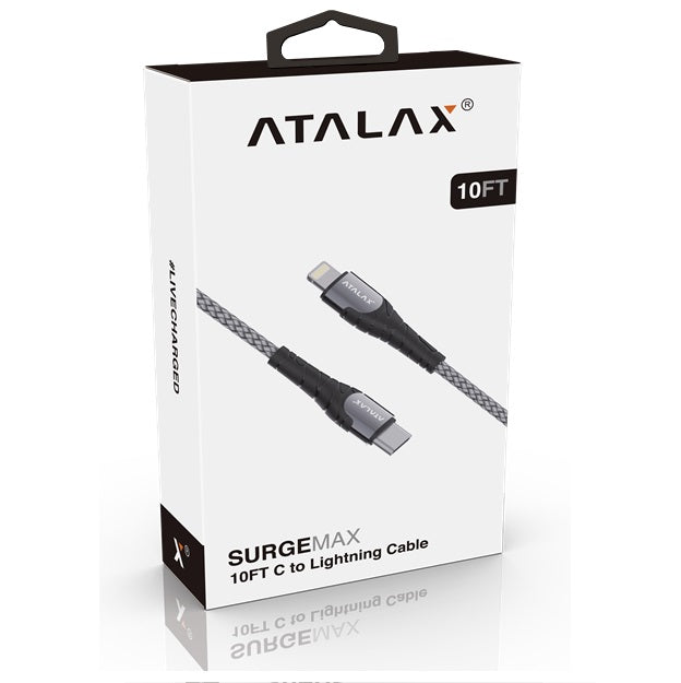 ATALAX X94 SURGEMAX 10FT TYPE-C To LIGHTNING CABLE