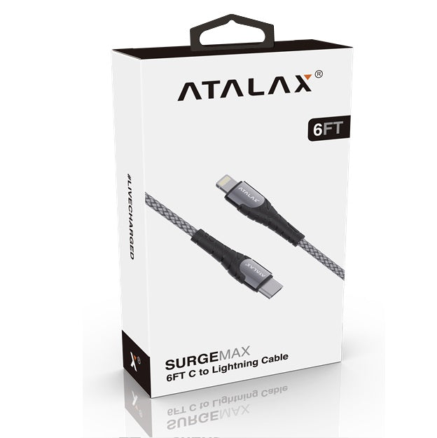 ATALAX X94 SURGEMAX 6FT TYPE-C To LIGHTNING CABLE