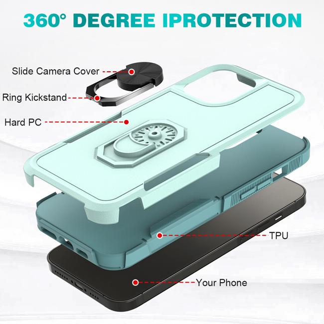 Thick Hybrid With Metal Ring Stand Case For Iphone 11 6.1