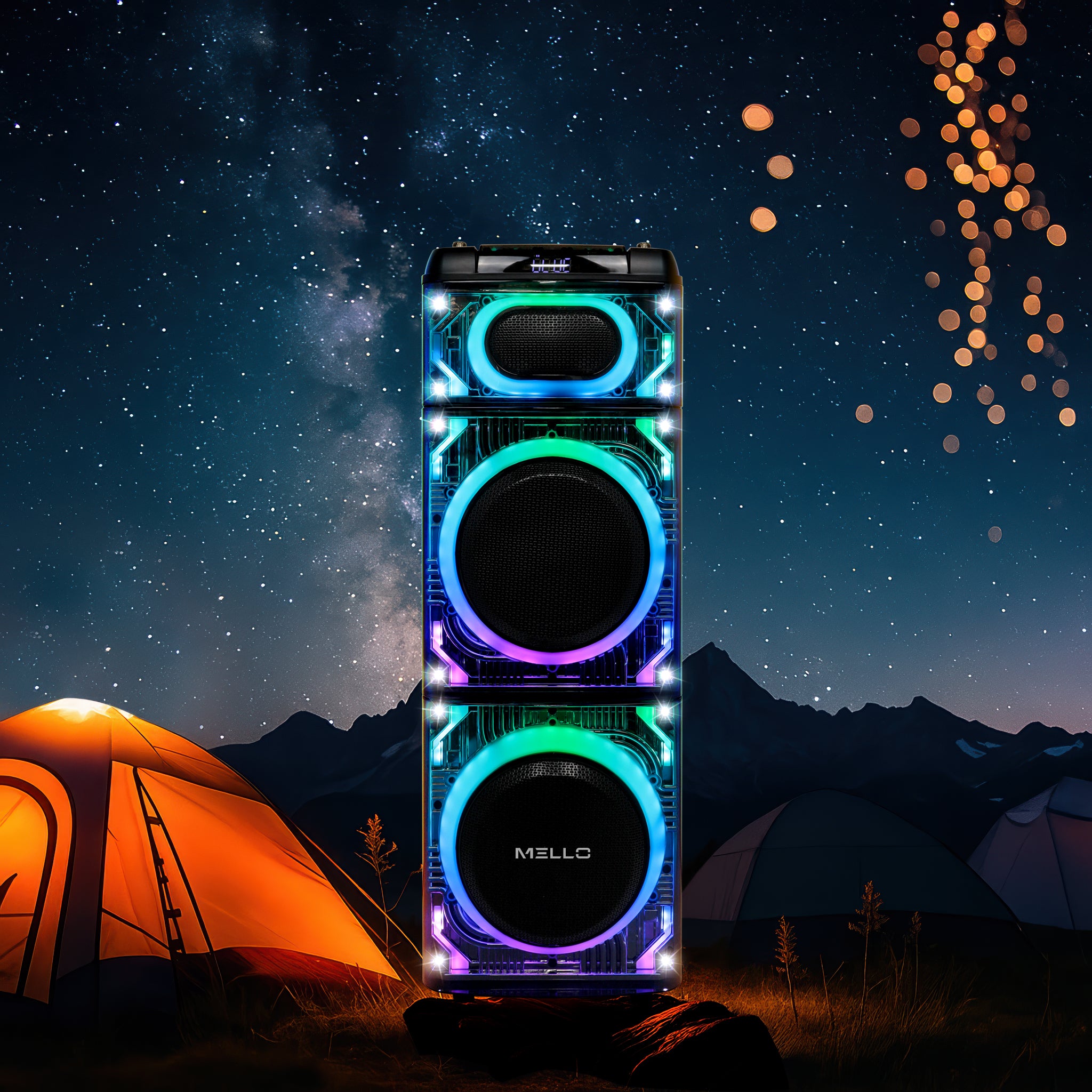 MELLO LUCID PRO 2 X 10" INCH 9000 WATTS PARTY SPEAKER