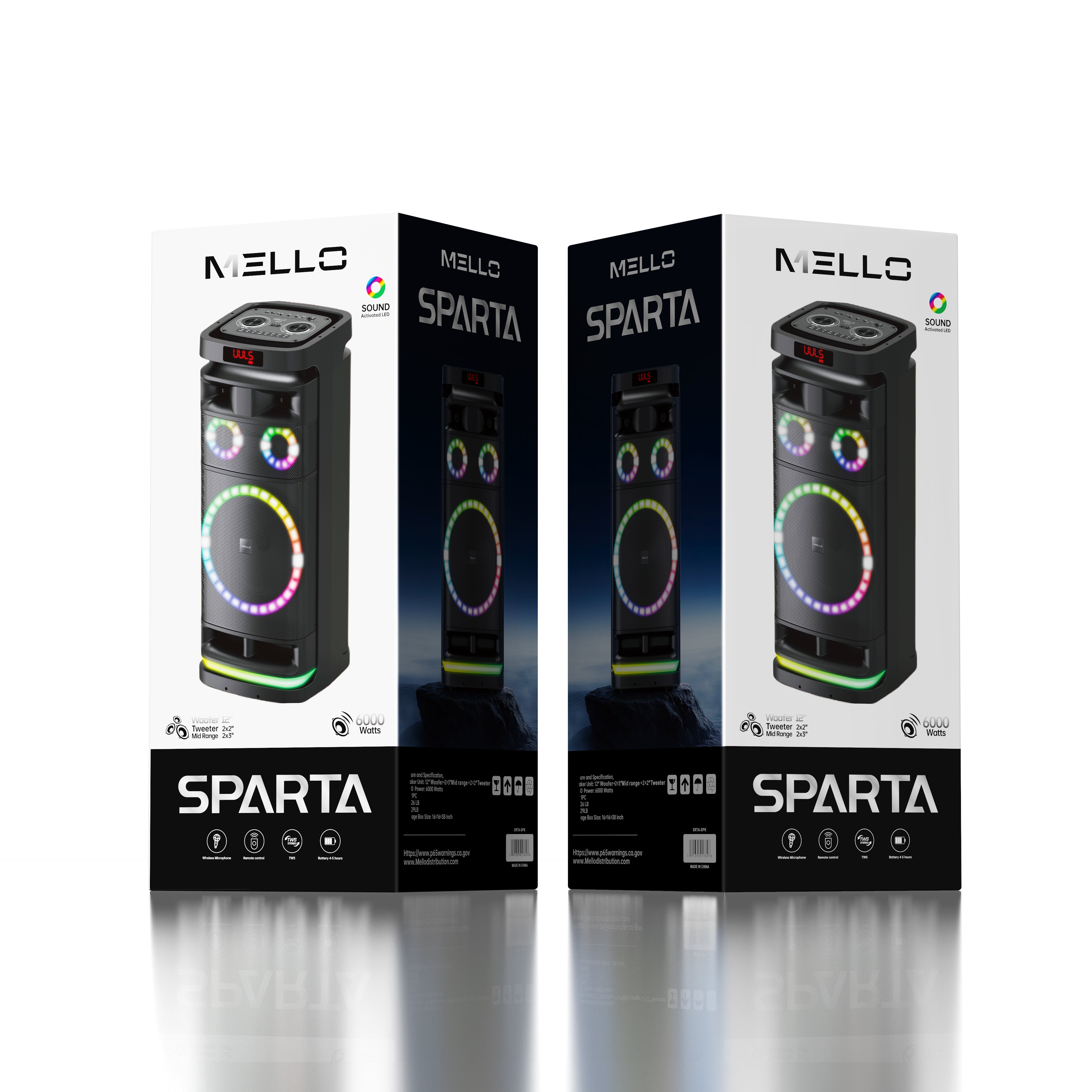 MELLO SPARTA 12" INCH 6000 WATTS DUAL SPEAKER