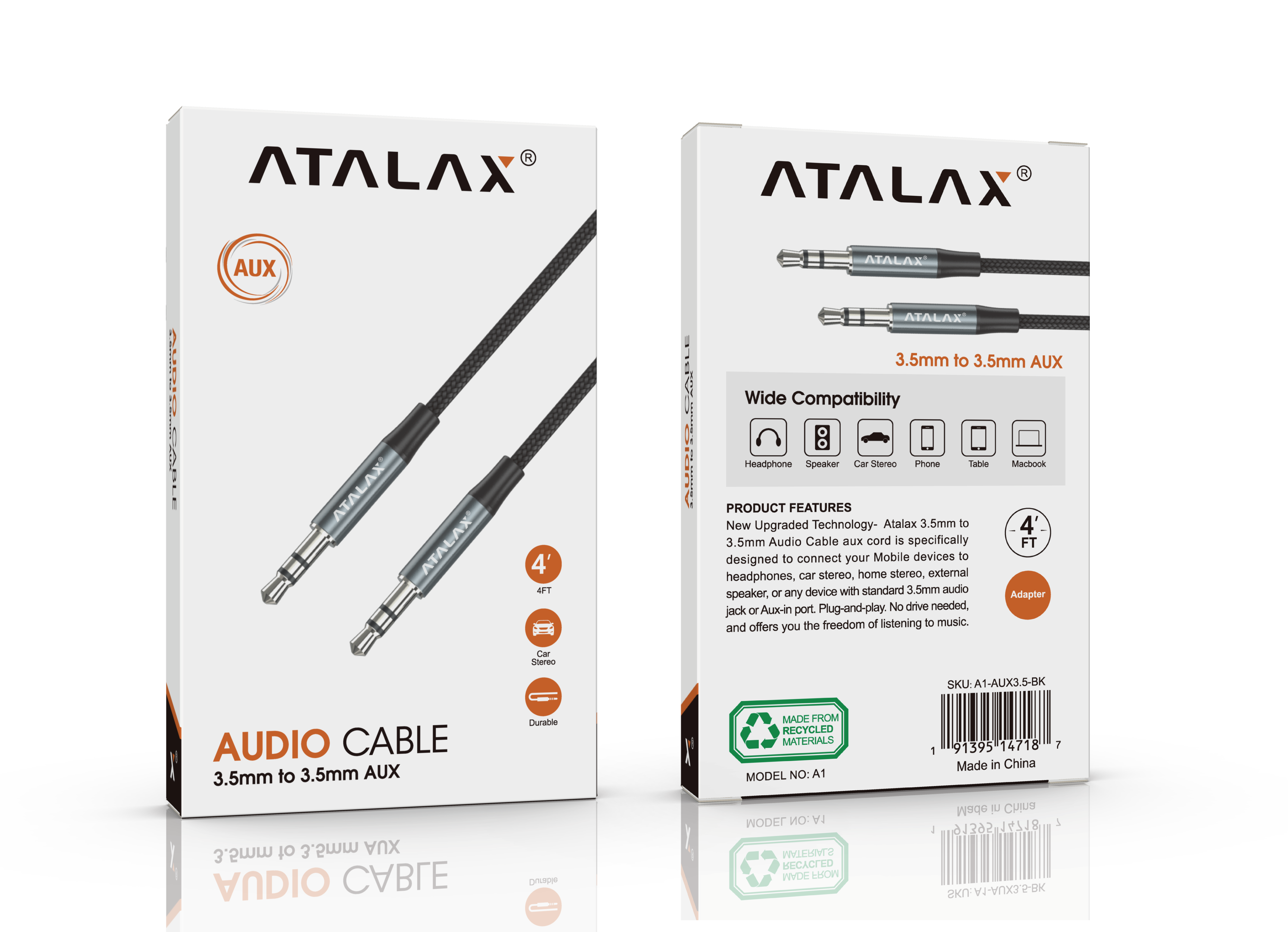 A1 Auxiliar Cable  3.5 TO 3.5 MM