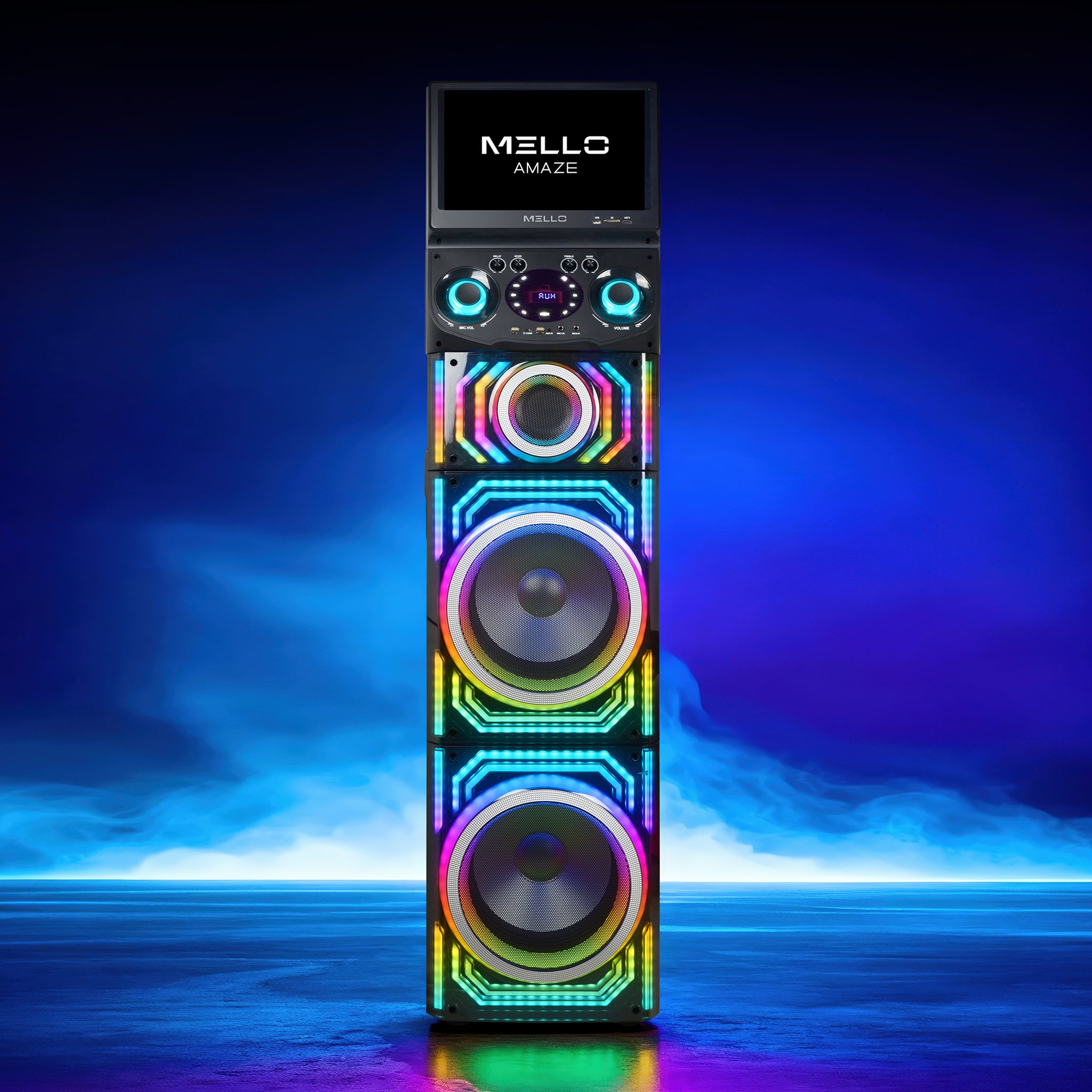 MELLO AMAZE 2 X 12" INCH 12000 WATTS WITH 15.6" WIFI TOUCH SCREEN SPEAKER