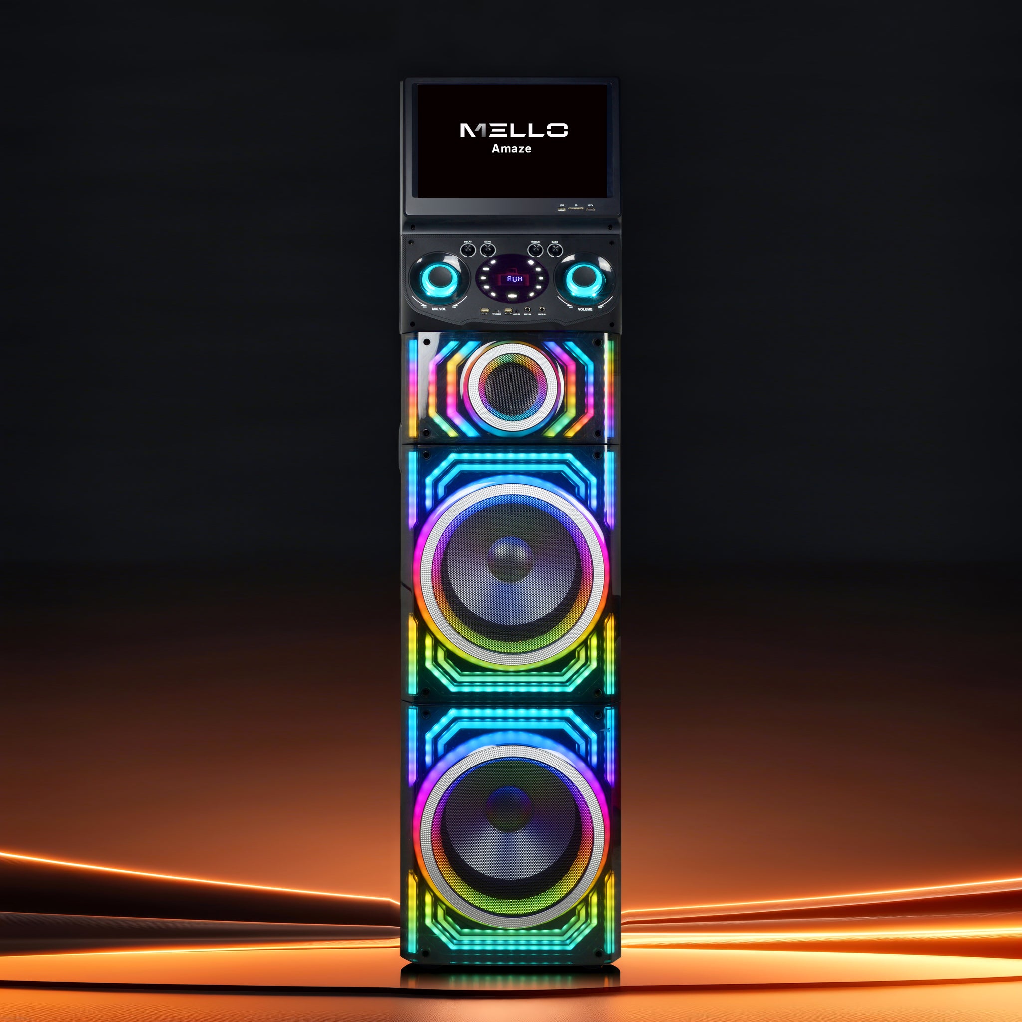 MELLO AMAZE 2 X 12" INCH 12000 WATTS WITH 15.6" WIFI TOUCH SCREEN SPEAKER
