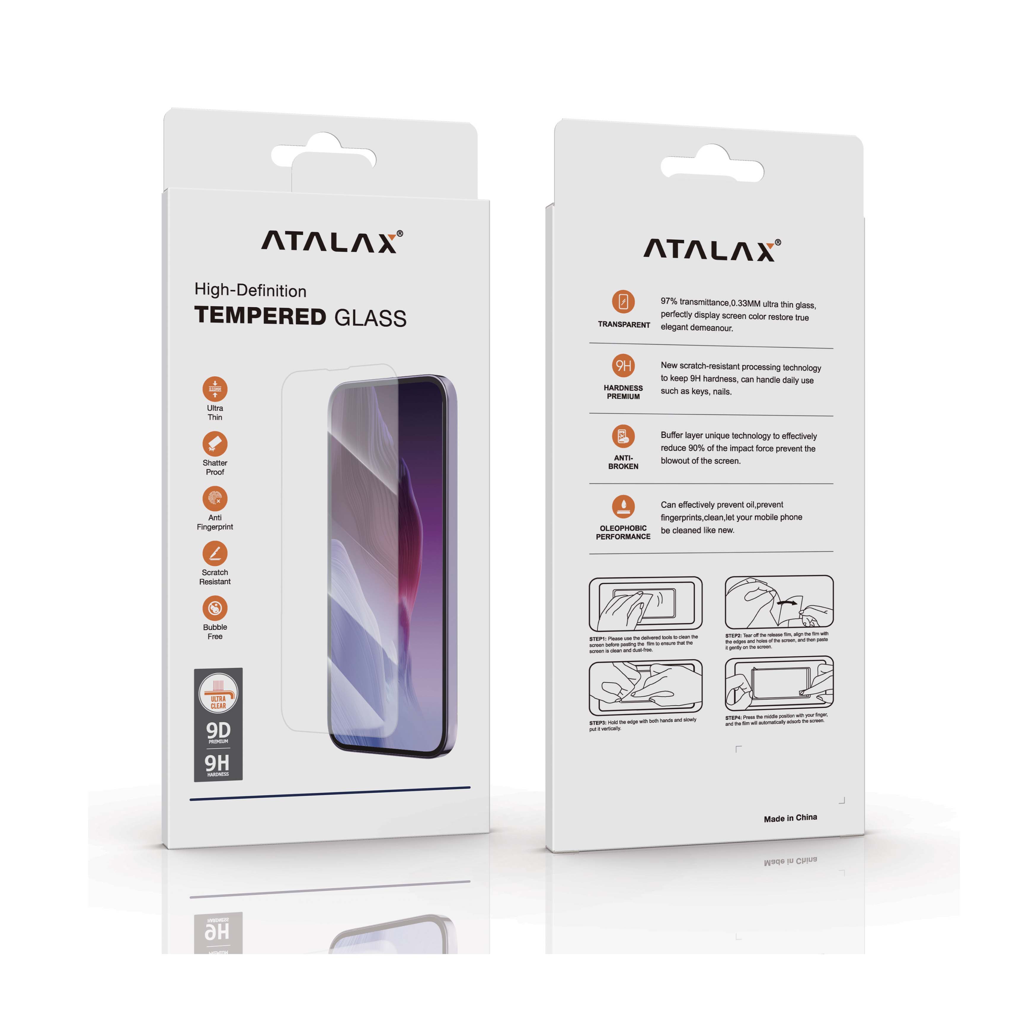 ATALAX IPHONE 14 PLUS TEMPER GLASS  CLEAR