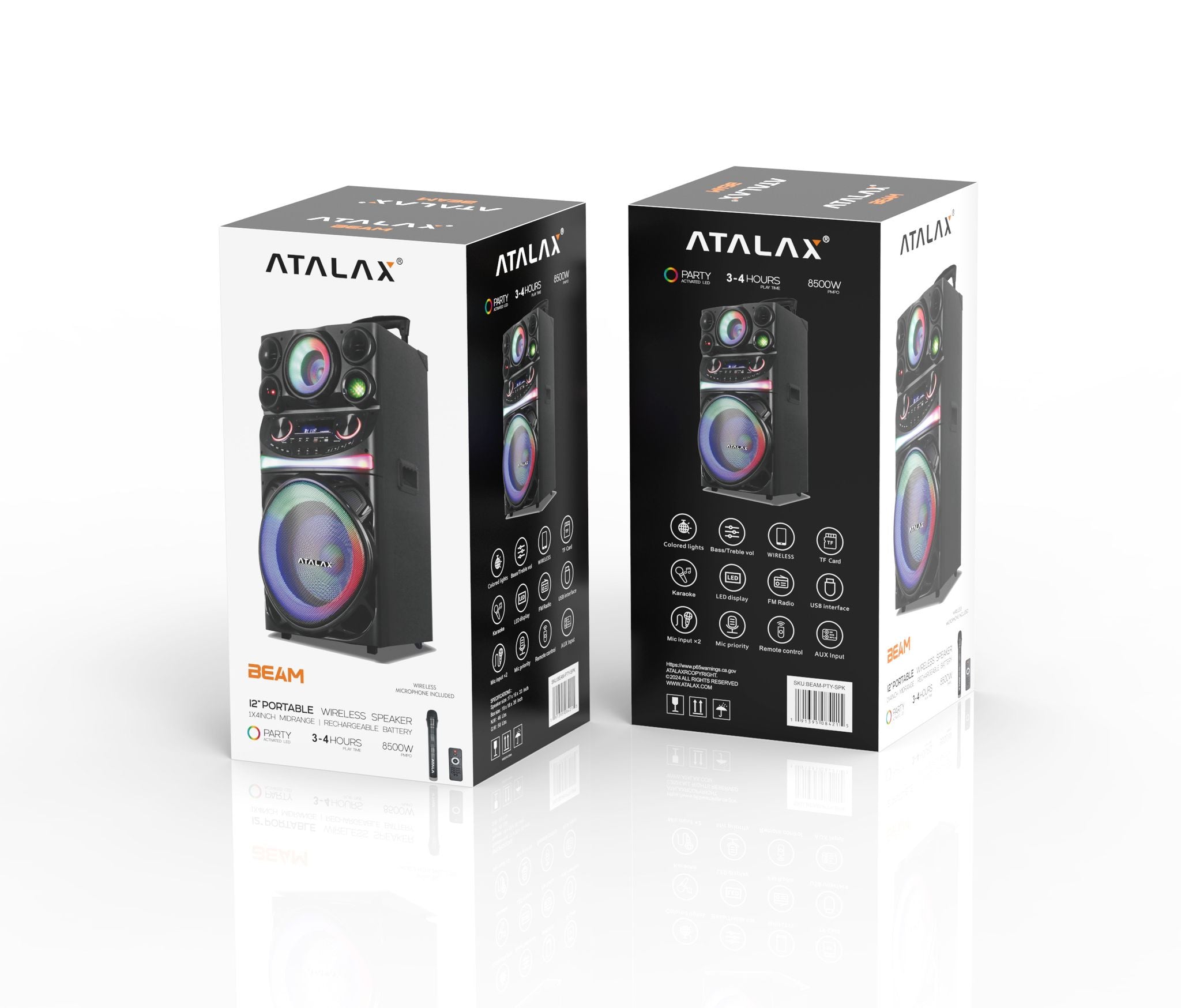 Atalax Beam Wireless Speaker 12"