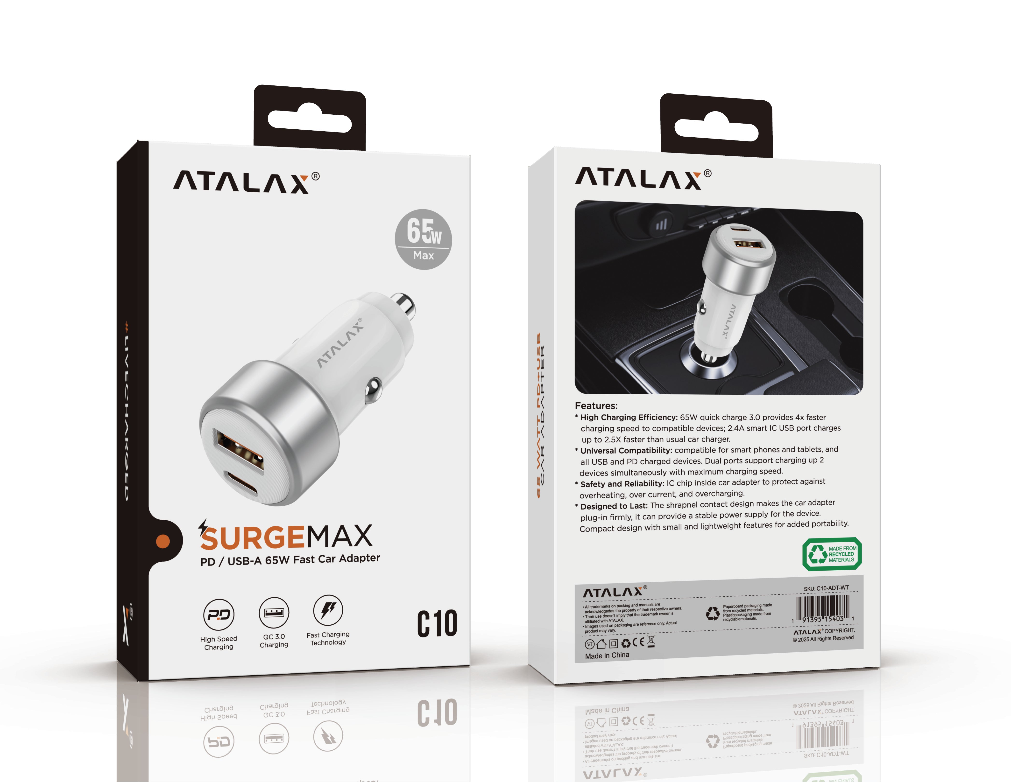 C10 CAR ADAPTER WHTE