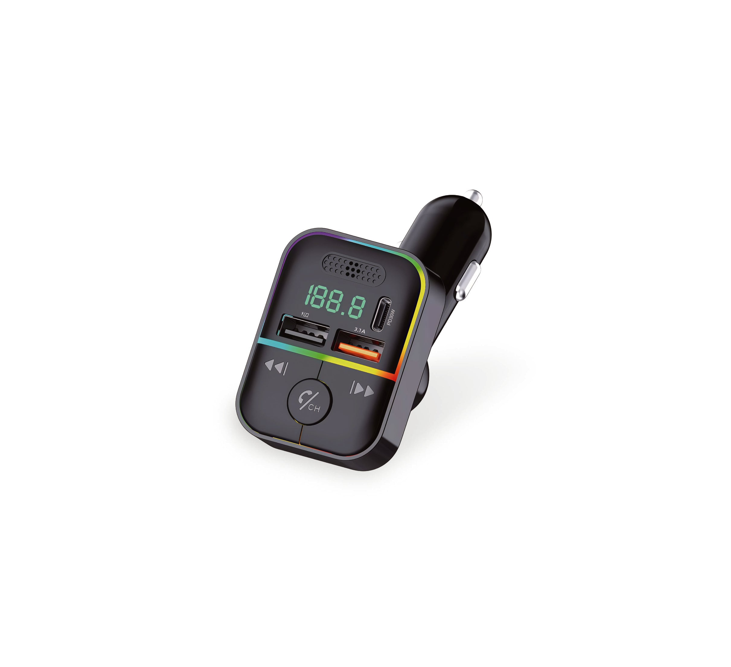 MELLO SURGEMAX F10 DUAL USB/PD FM TRANSMITTER BLACK