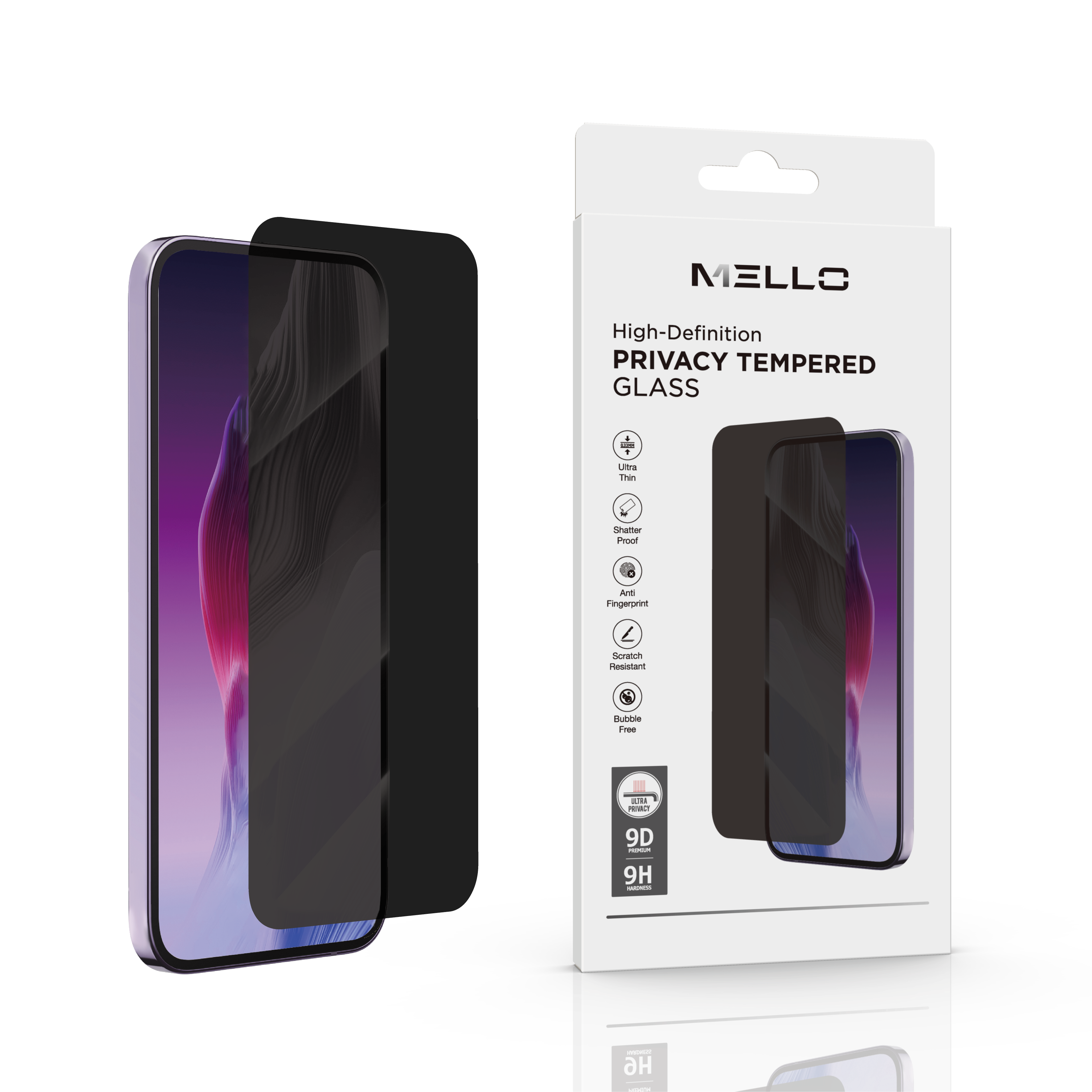 MELLO IPHONE 18 PRO TEMPERED GLASS PRIVACY
