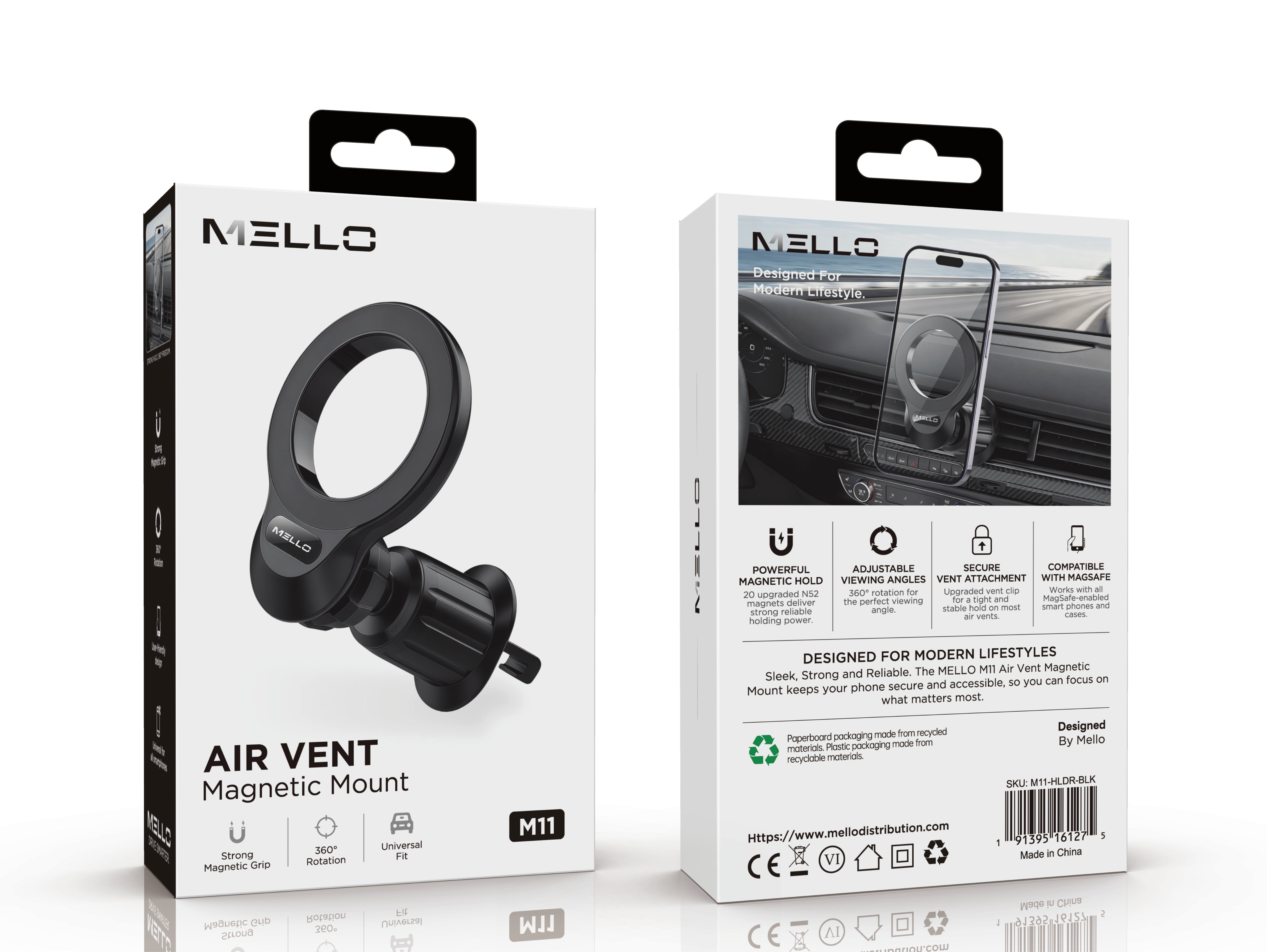 MELLO AIR VENT M11 BLACK