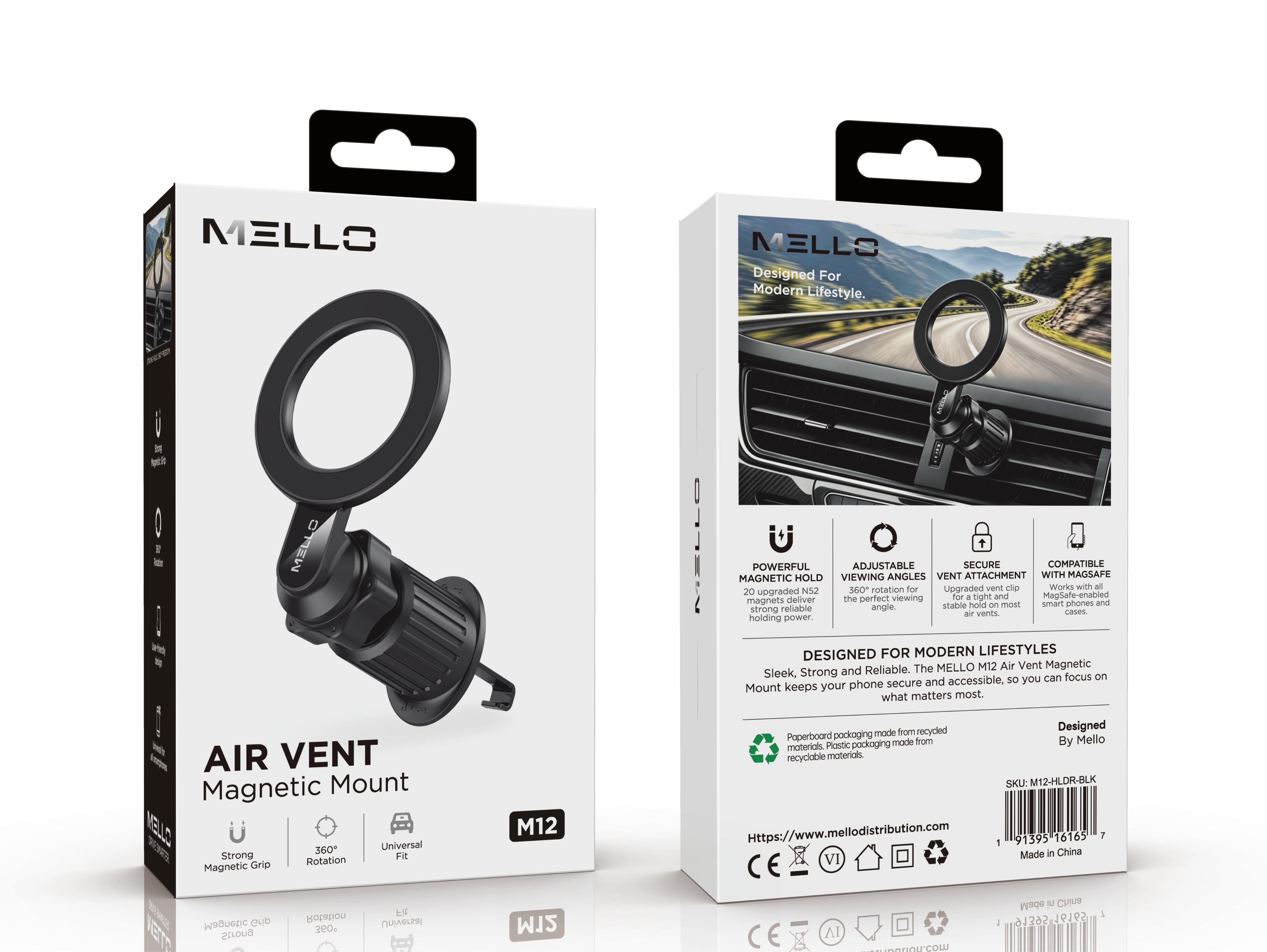 MELLO AIR VENT M12 BLACK