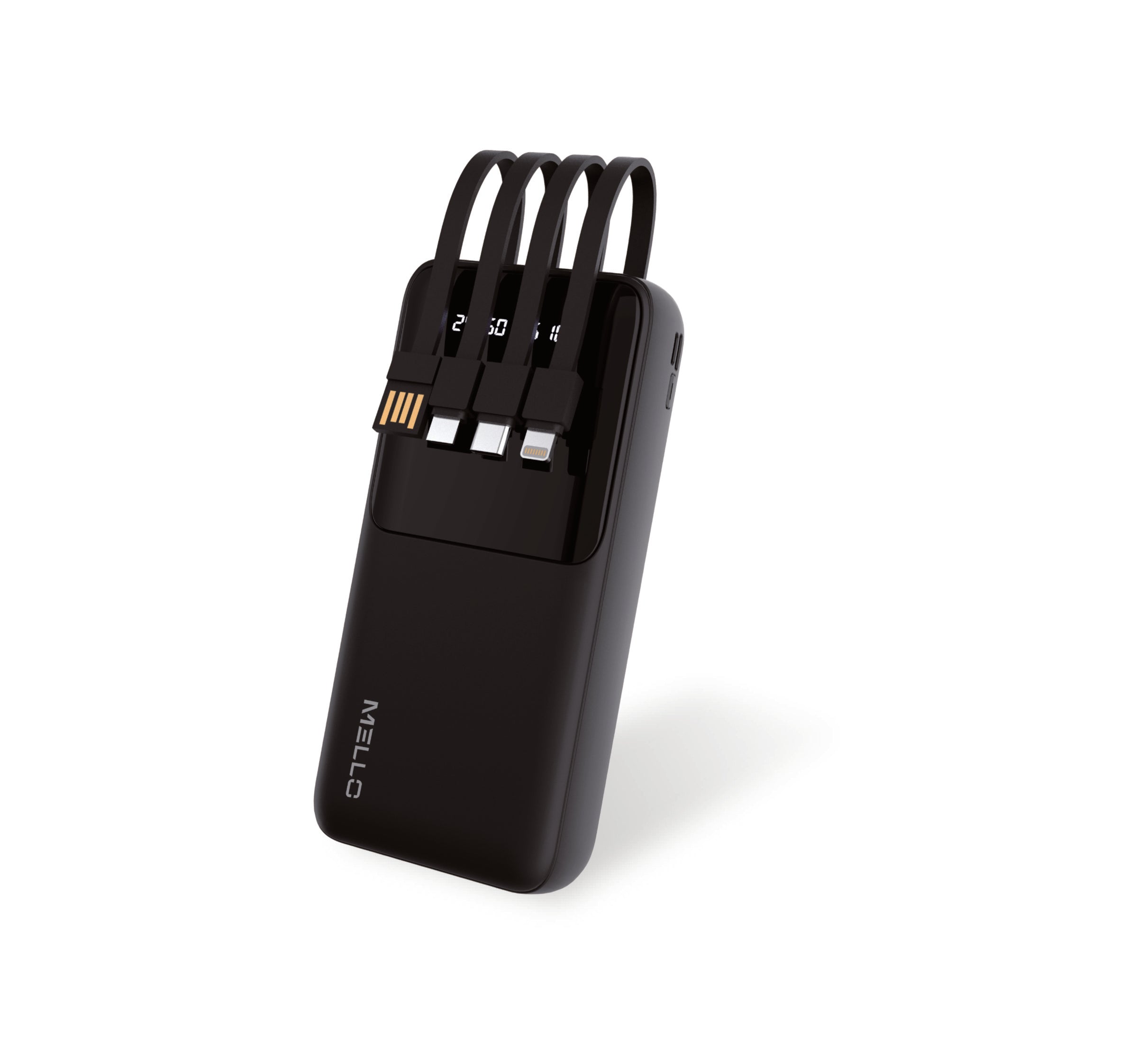 MELLO X205 POWER BANK 4IN1 CABLE 20000 MAH BLACK