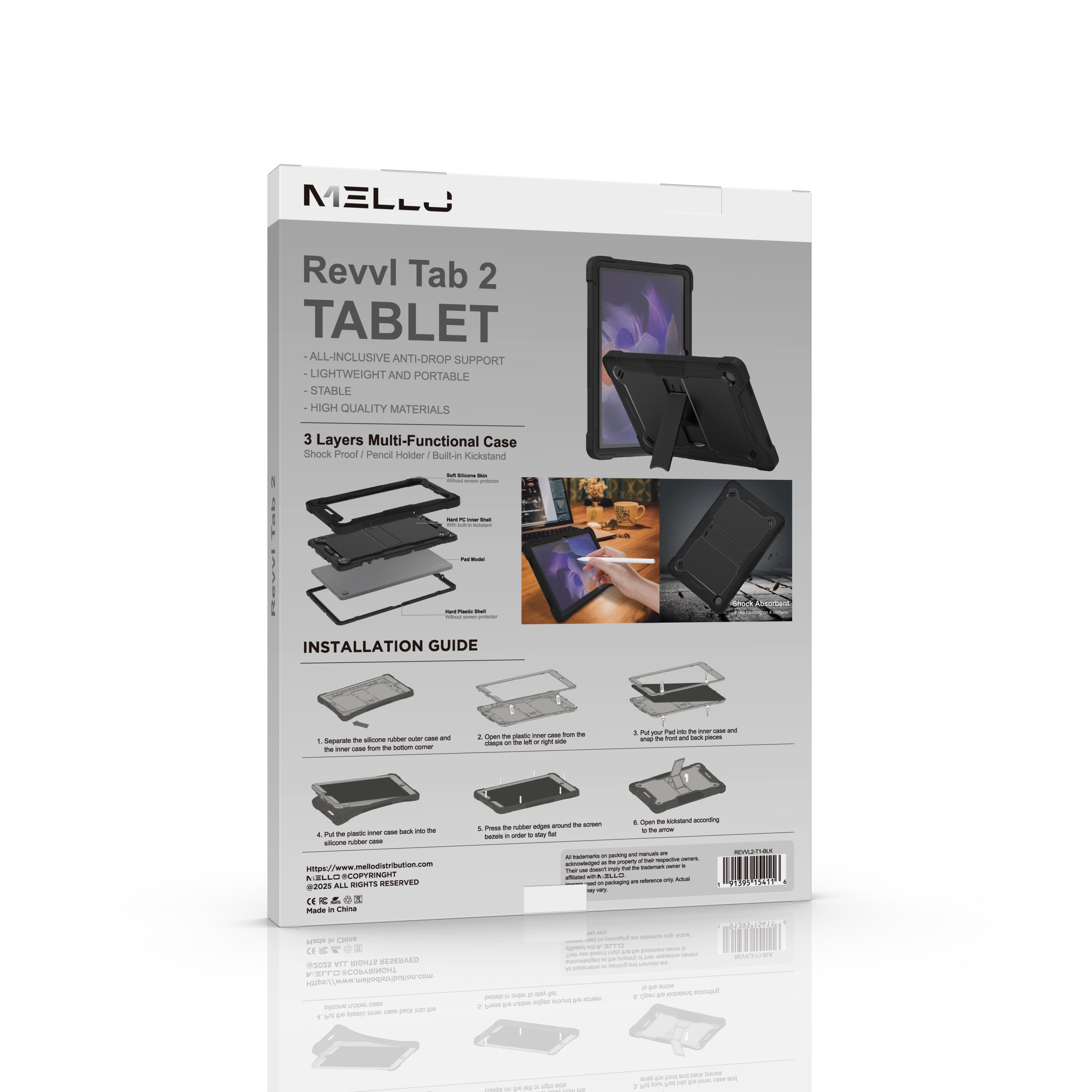 MELLO REVVL TAB 2 T1 TABLET CASE BLACK