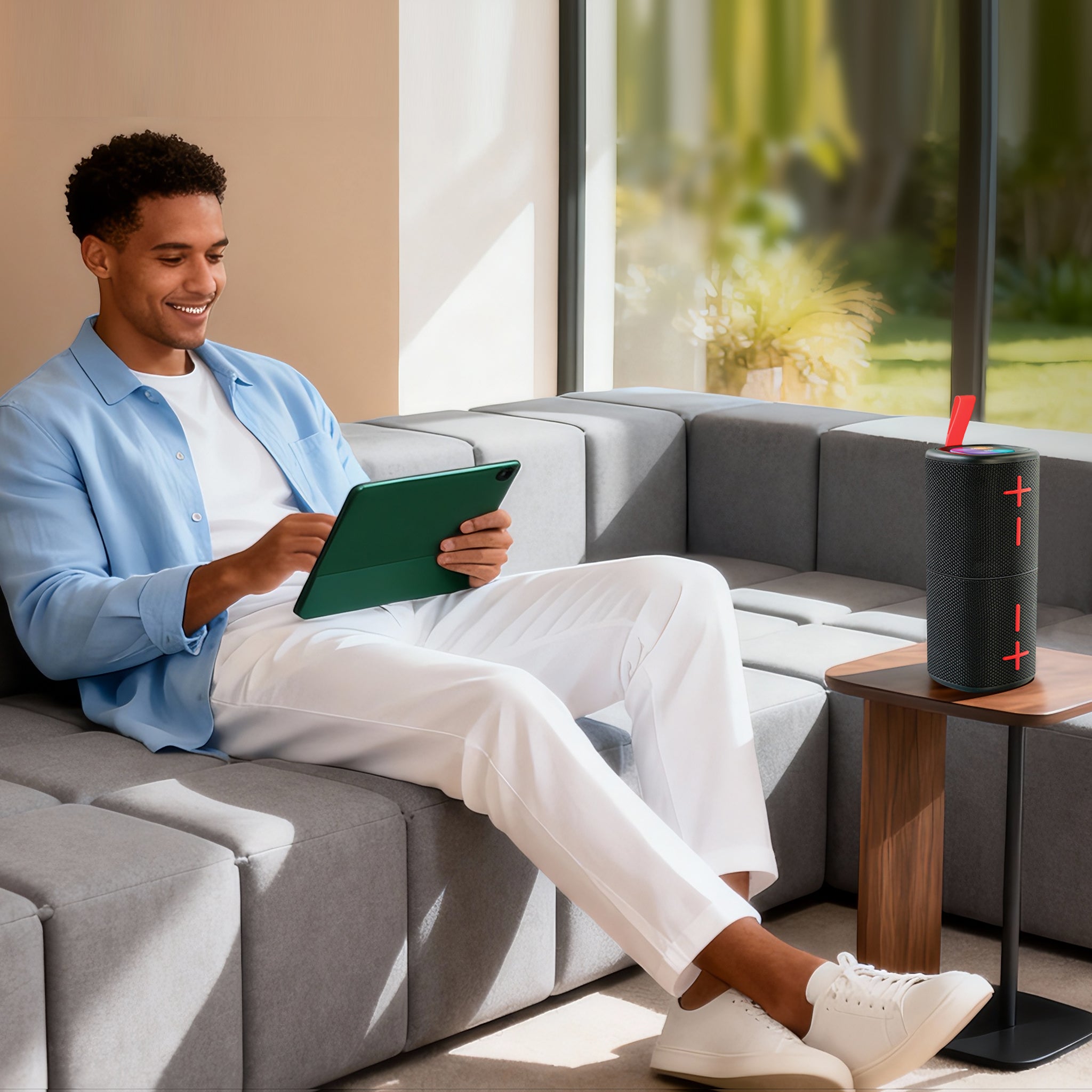 MELLO SYNC 100 WATTS 2IN1 MAGNETIC PORTABLE SPEAKER BLACK