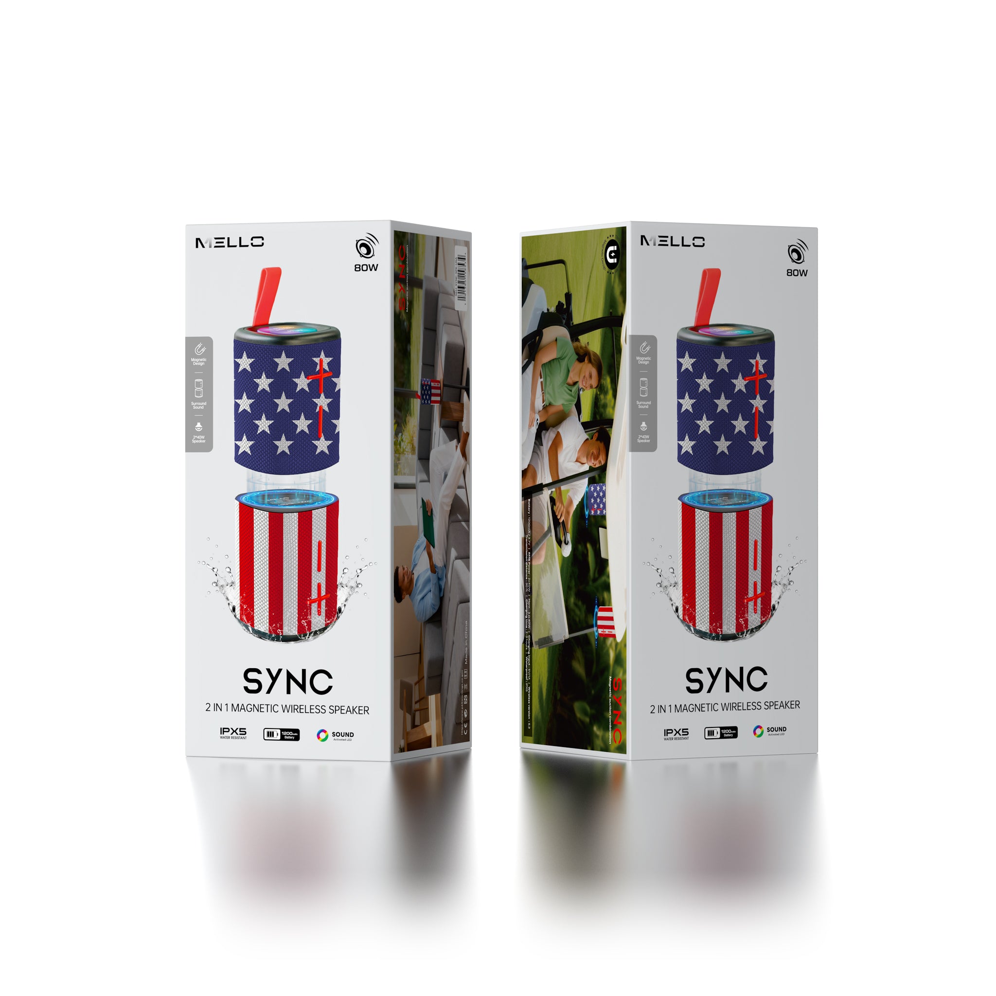 MELLO SYNC 100 WATTS 2IN1 MAGNETIC PORTABLE SPEAKER USA