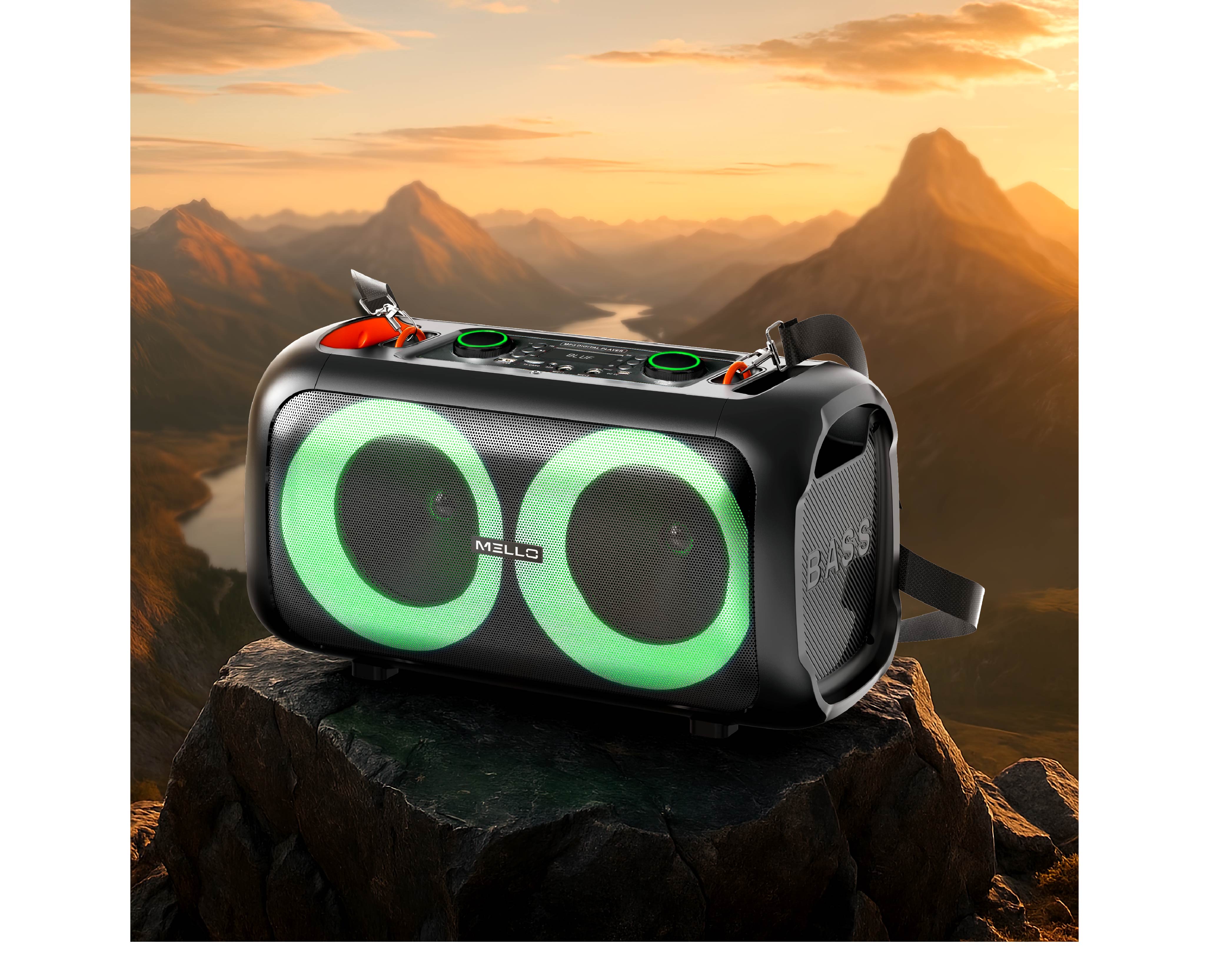 MELLO ORBIT 2 X 6.5" INCH 2800 WATTS SPEAKER WITH STRAP