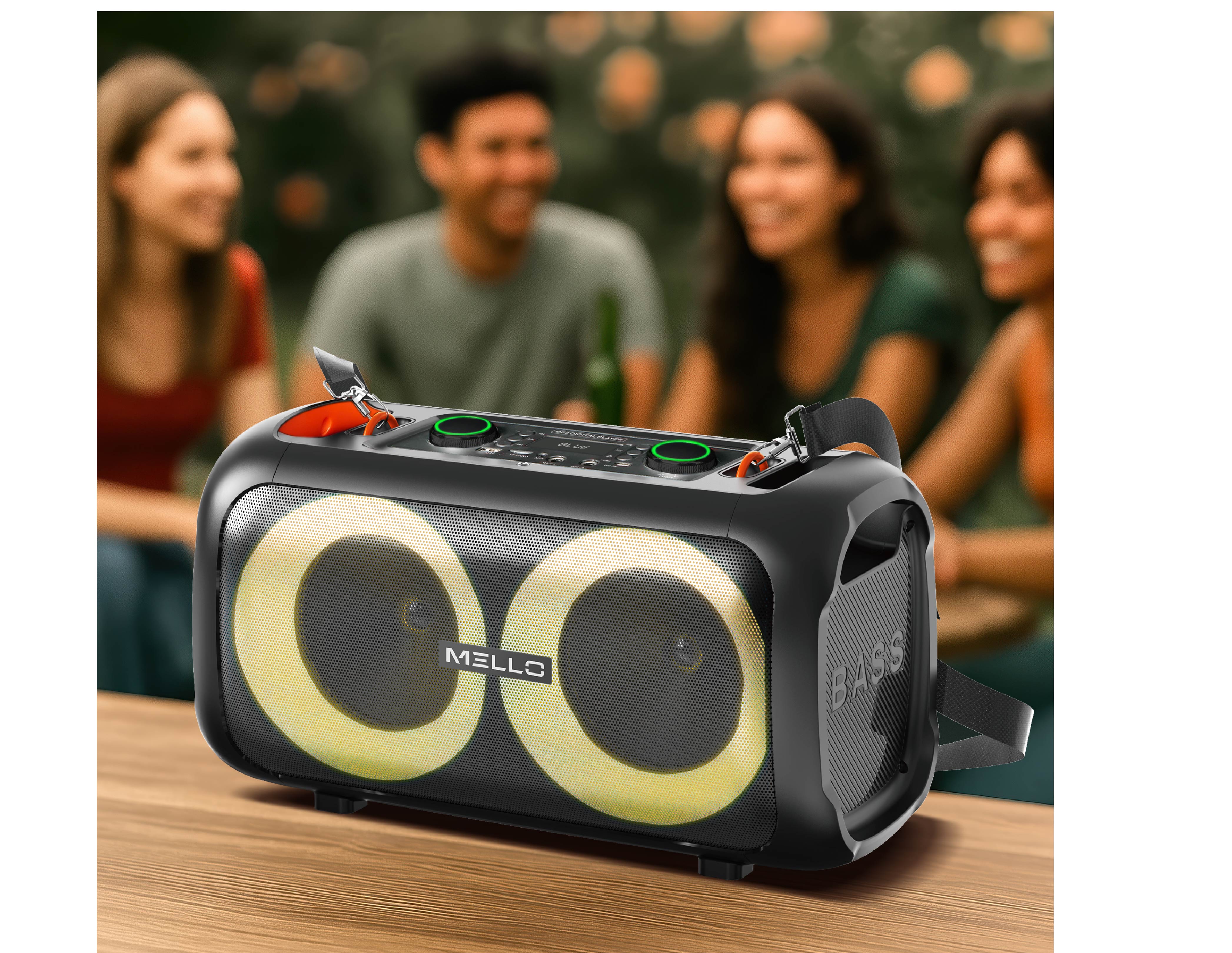 MELLO ORBIT 2 X 6.5" INCH 2800 WATTS SPEAKER WITH STRAP