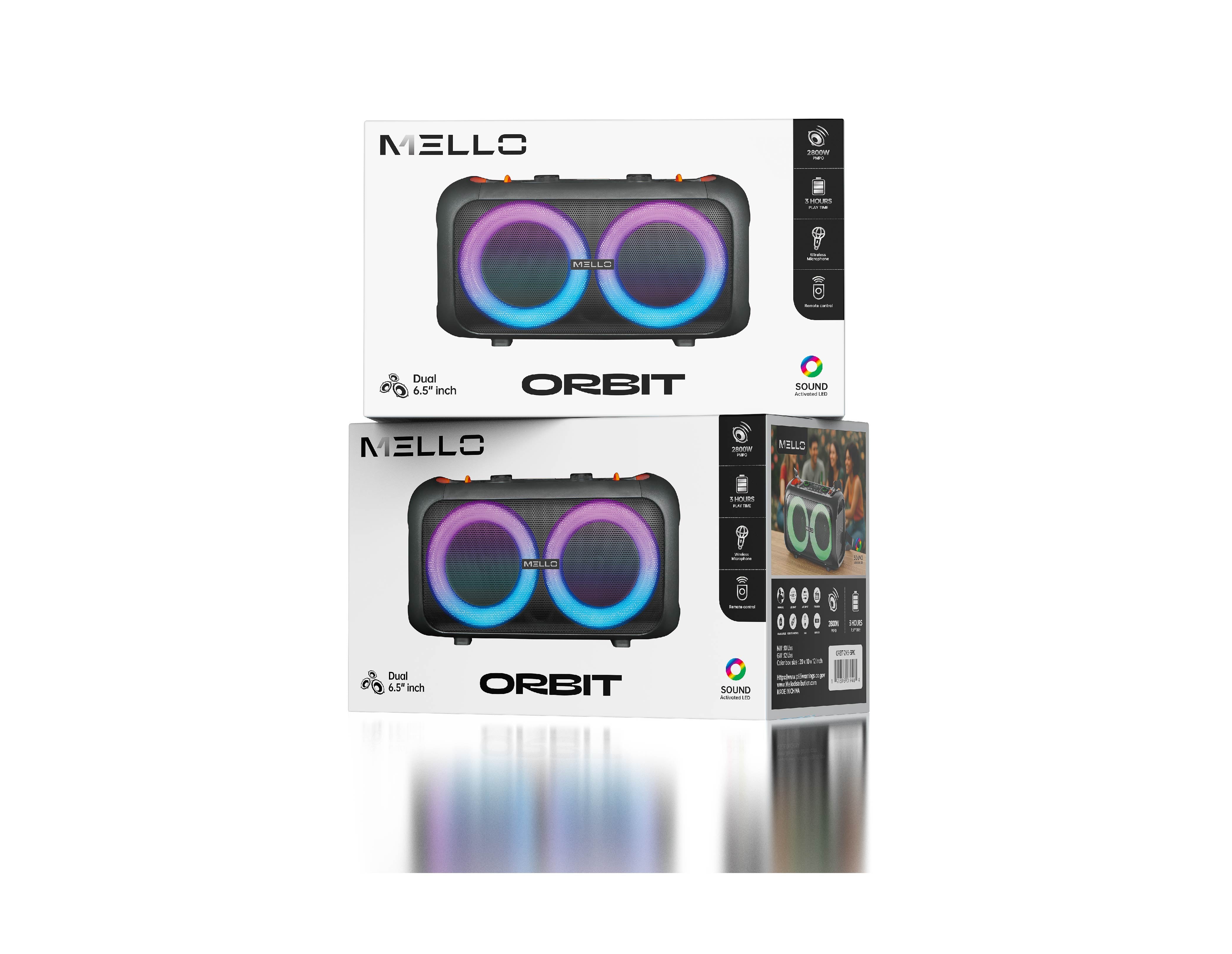 MELLO ORBIT 2 X 6.5" INCH 2800 WATTS SPEAKER WITH STRAP