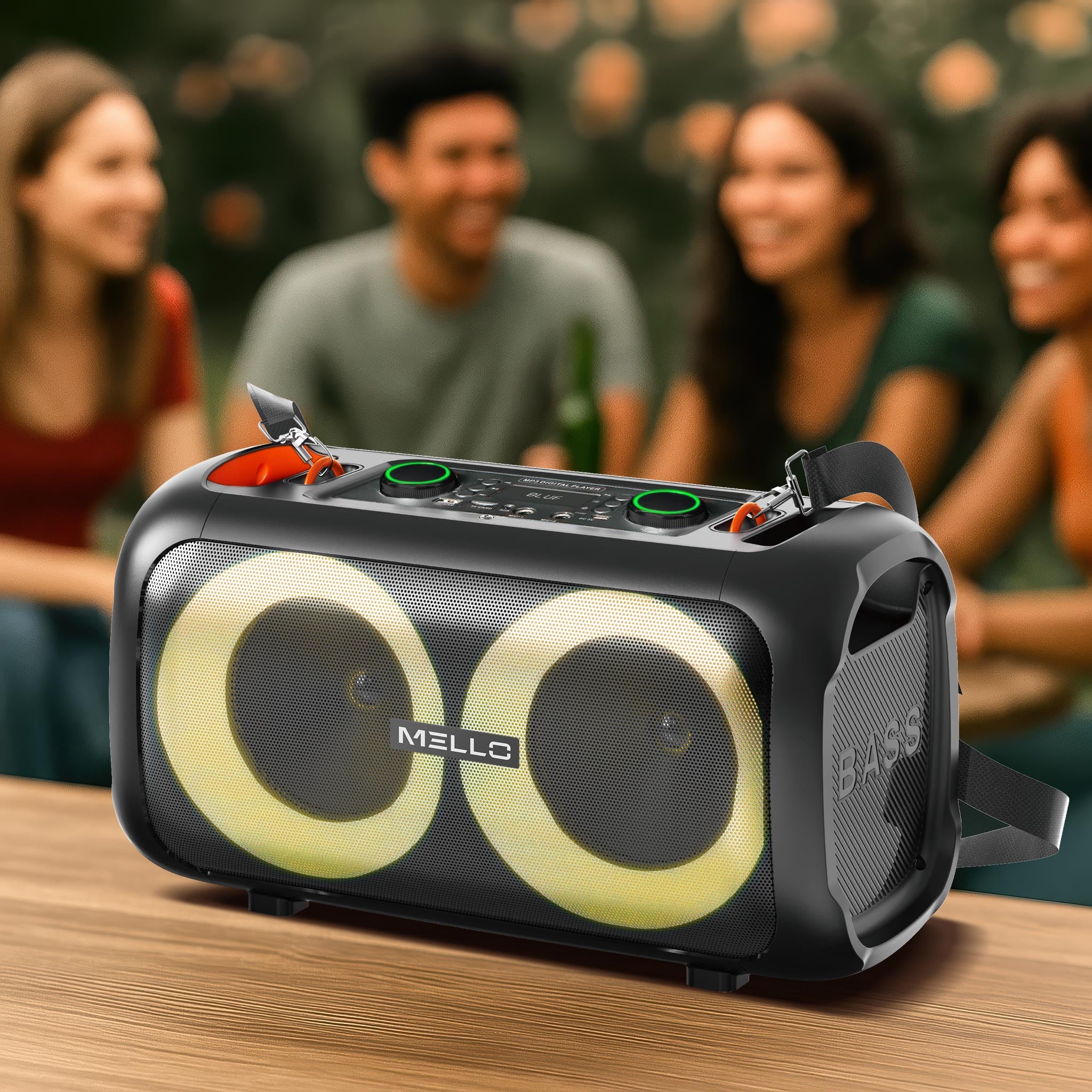 MELLO ORBIT 2 X 6.5" INCH 2800 WATTS SPEAKER WITH STRAP