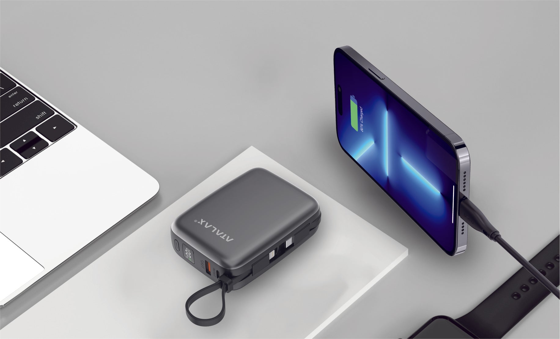 ATALAX X203 20000 MAh POWER BANK WITH TYPE-C CABLE