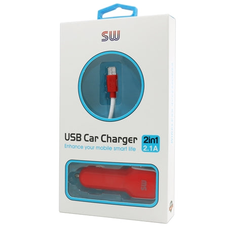 SW22 2.1A 2USB Car Charger For Micro USB